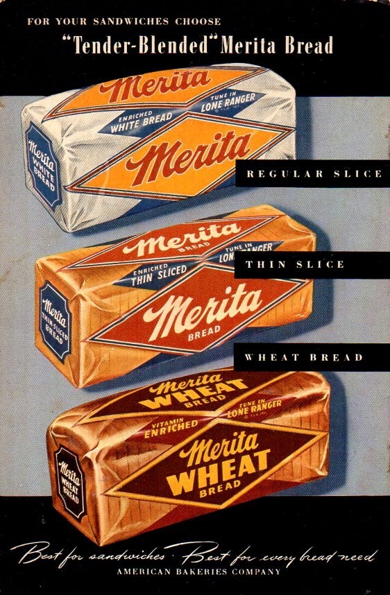 Merita Sandwich and Dessert Book 24 pages Recipes Black and White Color Photos