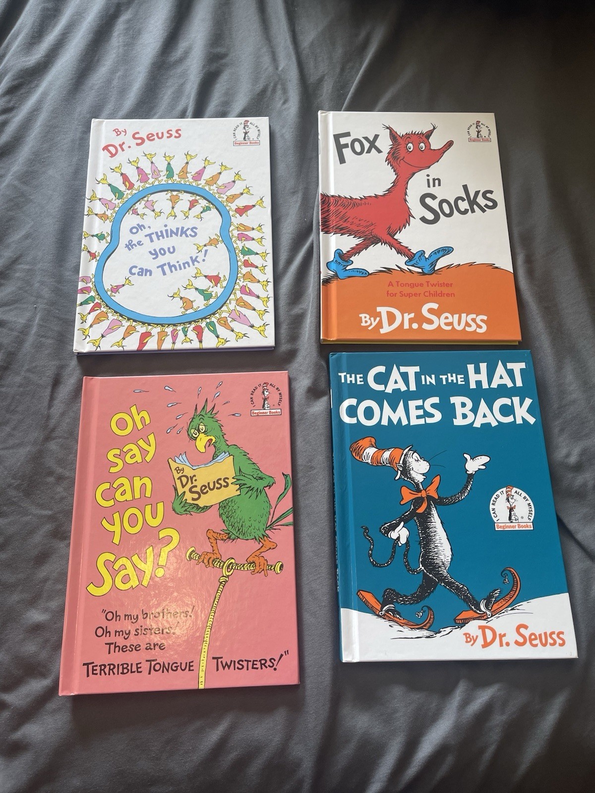 Four Dr Suess Book Club Edition Hardcover Books Including The Cat in the Hat-A7