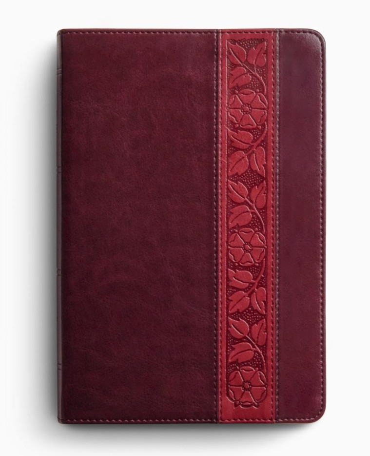 ESV Giant Print Personal Size Bible Red Letter, TruTone Mahogany, Trellis Design