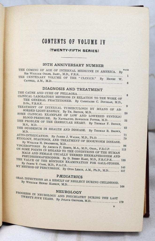 1915 International Clinics Quarterly Clinical Lectures & Articles Volumes 1-4