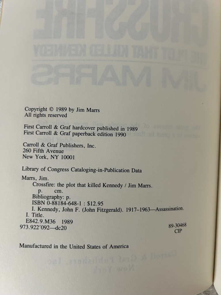 Edward Klein, The Kennedy Curse;Jim Marrs,Crossfire:The Plot That Killed Kennedy