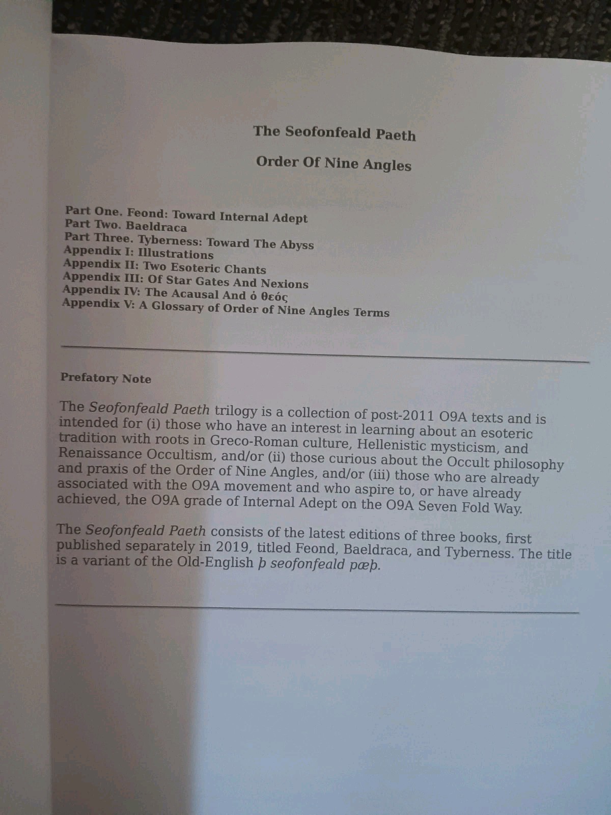 Saefonfeald Paeth (Feond Baeldracea Tiberness) Order Of Nine Angles 09a Satanism
