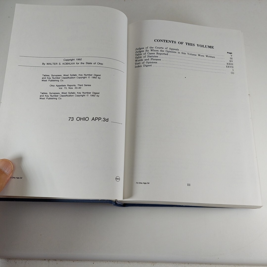 Ohio Official Reports 73 Appellate 3d Walter Kobalka 1992 HC West Publishing Co.