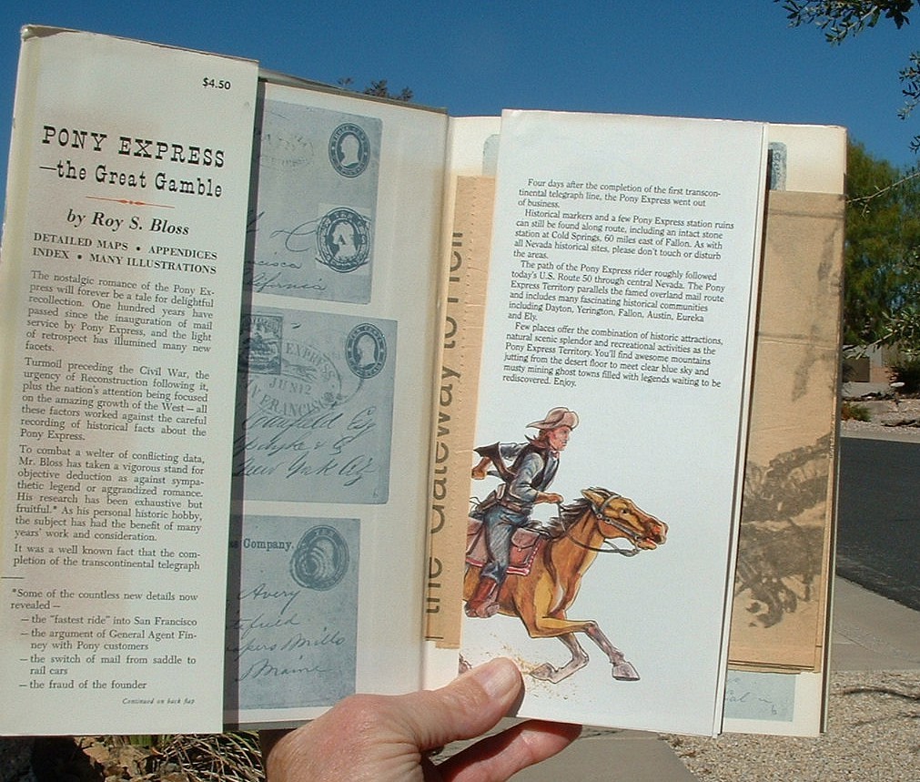 Pony Express /The great gamble -Bloss Photo’s Maps 158 pages Mail Delivery 1959
