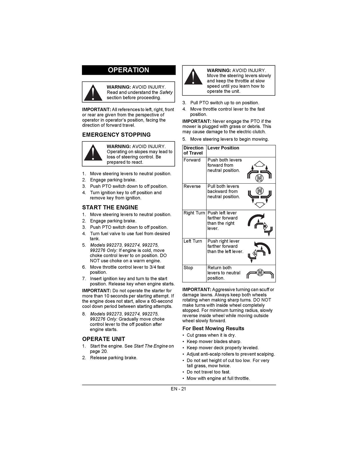 GRAVELY Pro-Turn 452 460 472 EFI OPERATORS MANUAL FASTENED – TOUGH FRONT & BACK