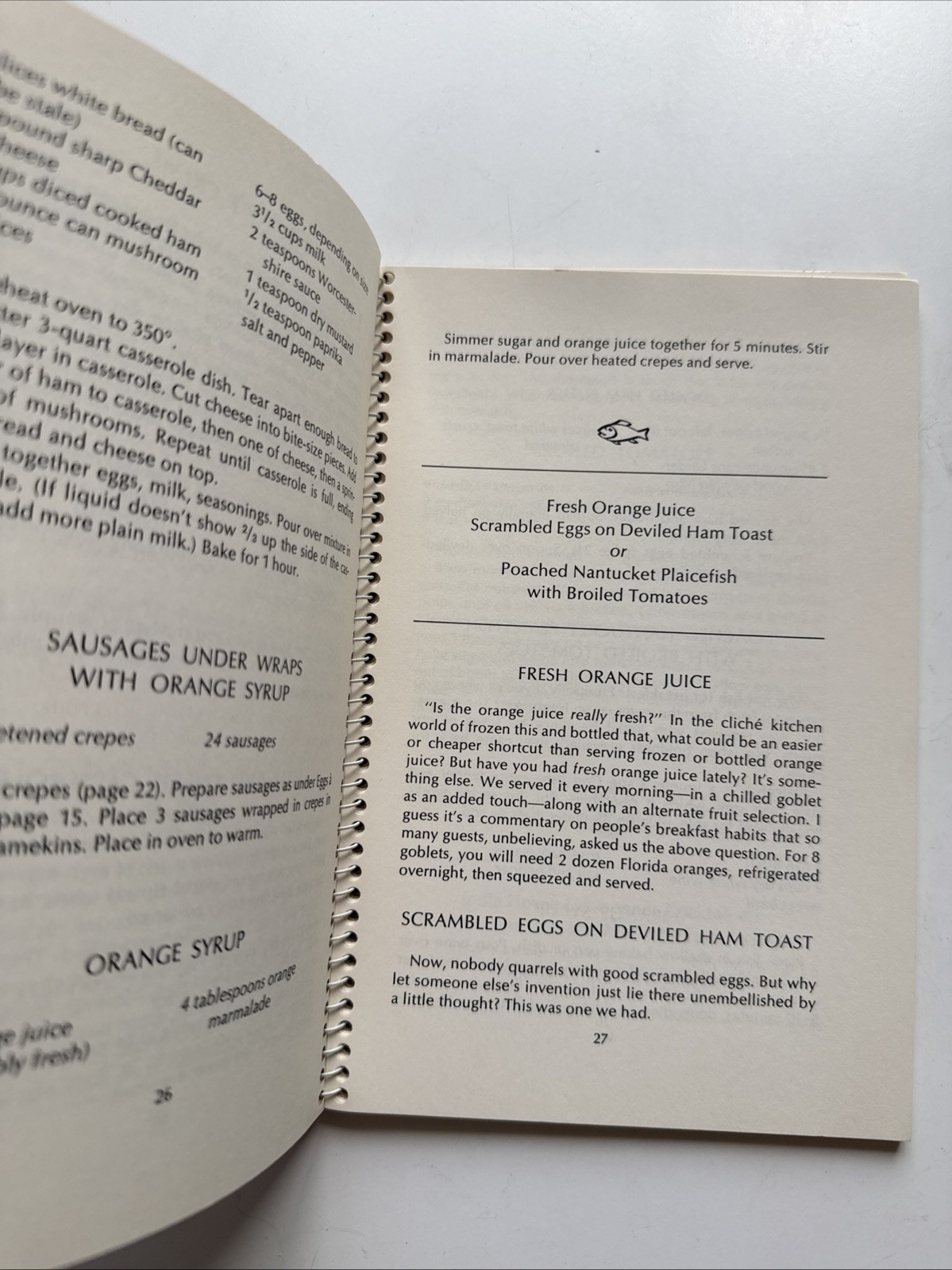 Bountiful Breakfasts Nantucket Inn Cookbook Stephen DeBaun Spiral Vintage 1970s