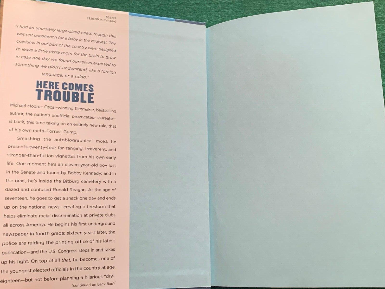 Here Comes Trouble by Michael Moore SIGNED 1st Ed HC DJ 2011 Memoir