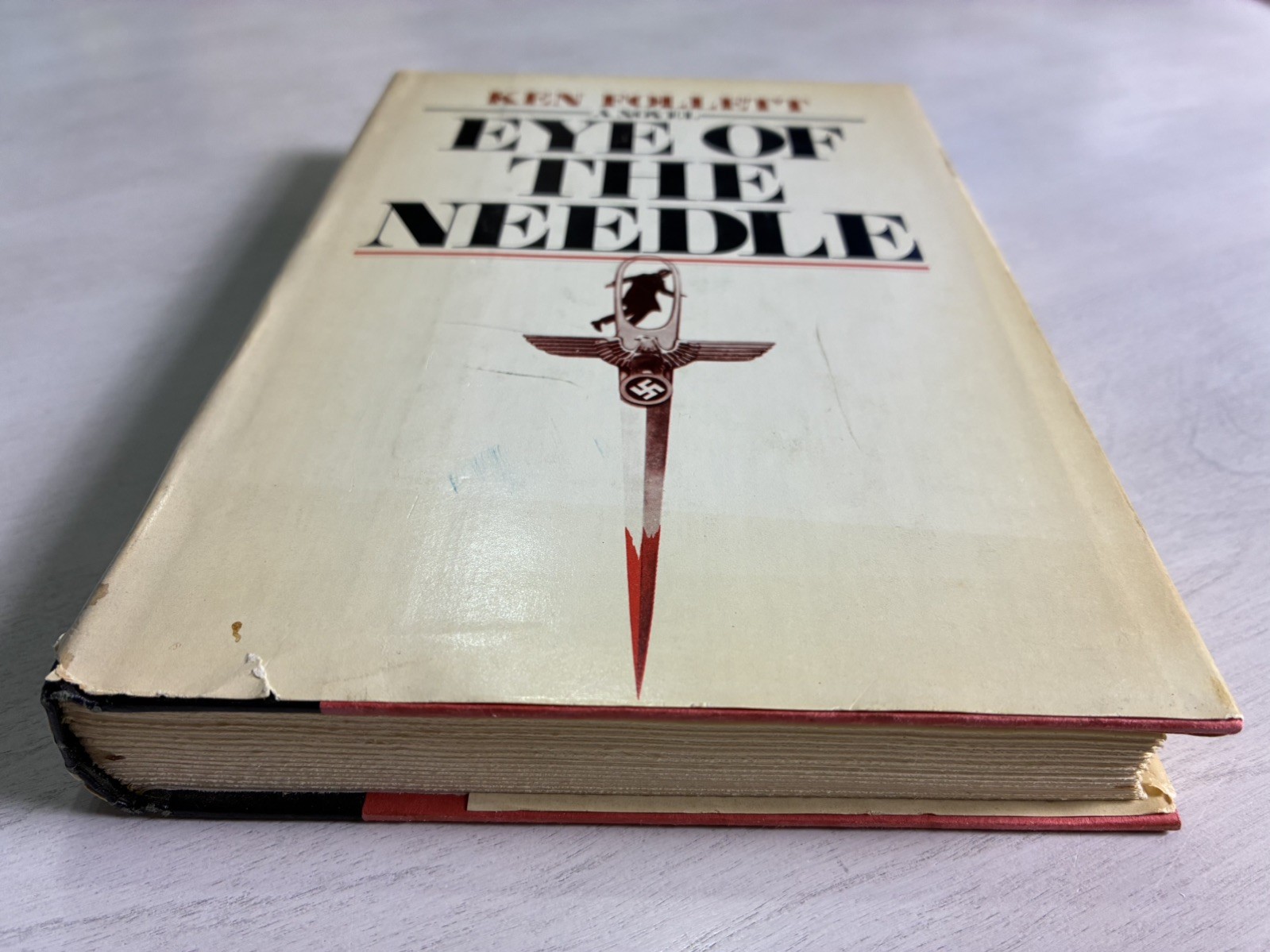 Eye of the Needle (1978) Ken Follett – G++ BCE HC/DJ Spy Thriller – Arbor House