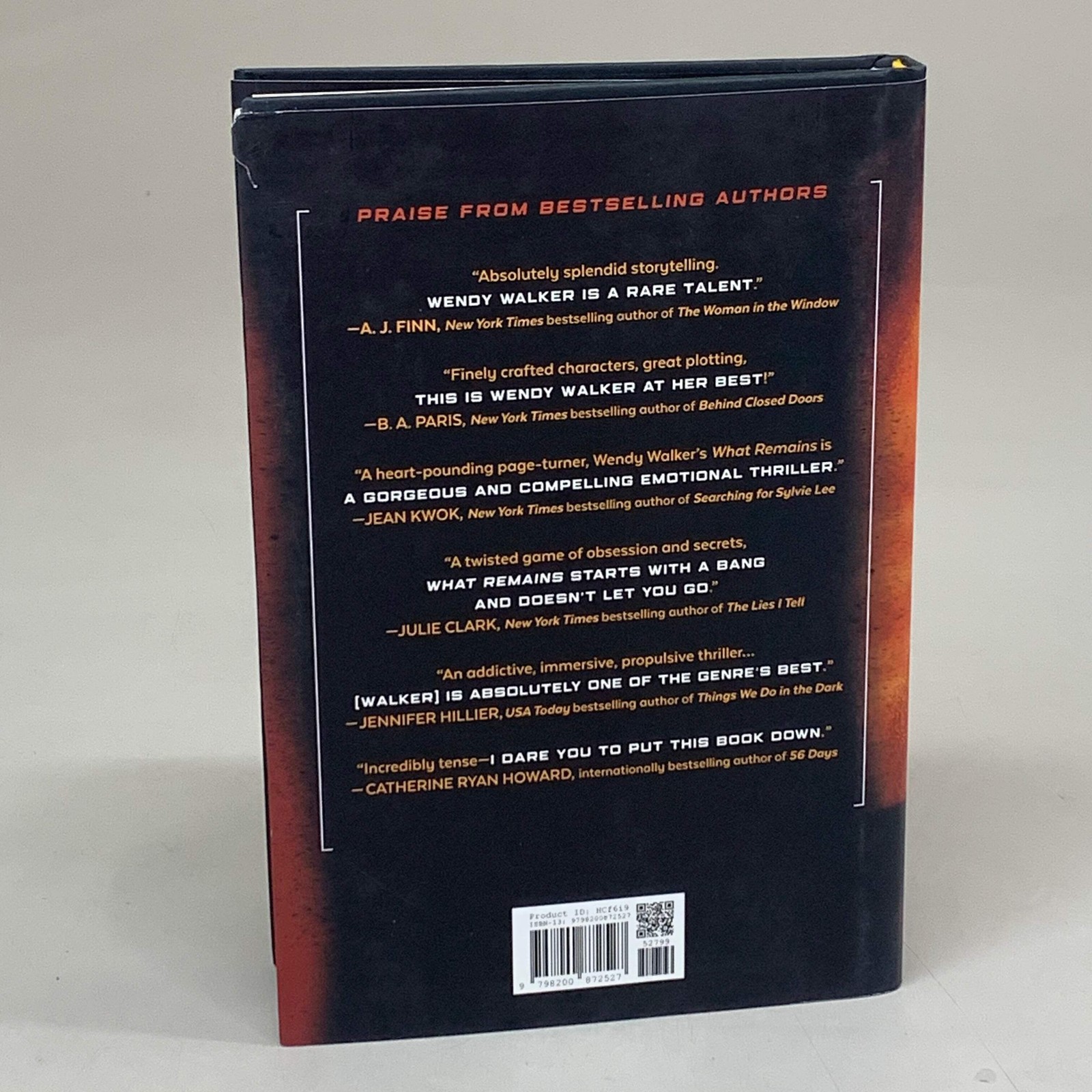 BLACKSTONE Wendy Walker What Remains (Used Good-Slight Tear on cover) 254 Pages