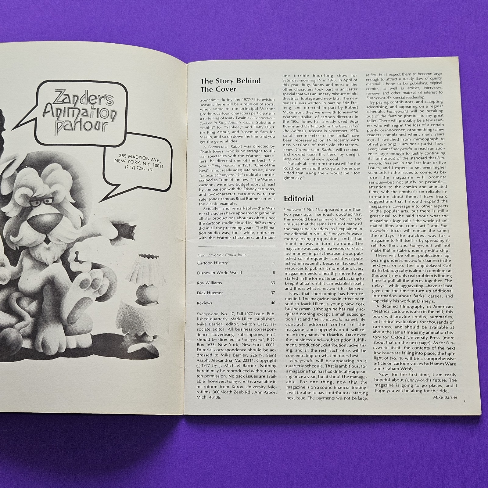 Funnyworld #17 Fall 1977 Magazine World Of Animated Films & Comic Art High-Grade