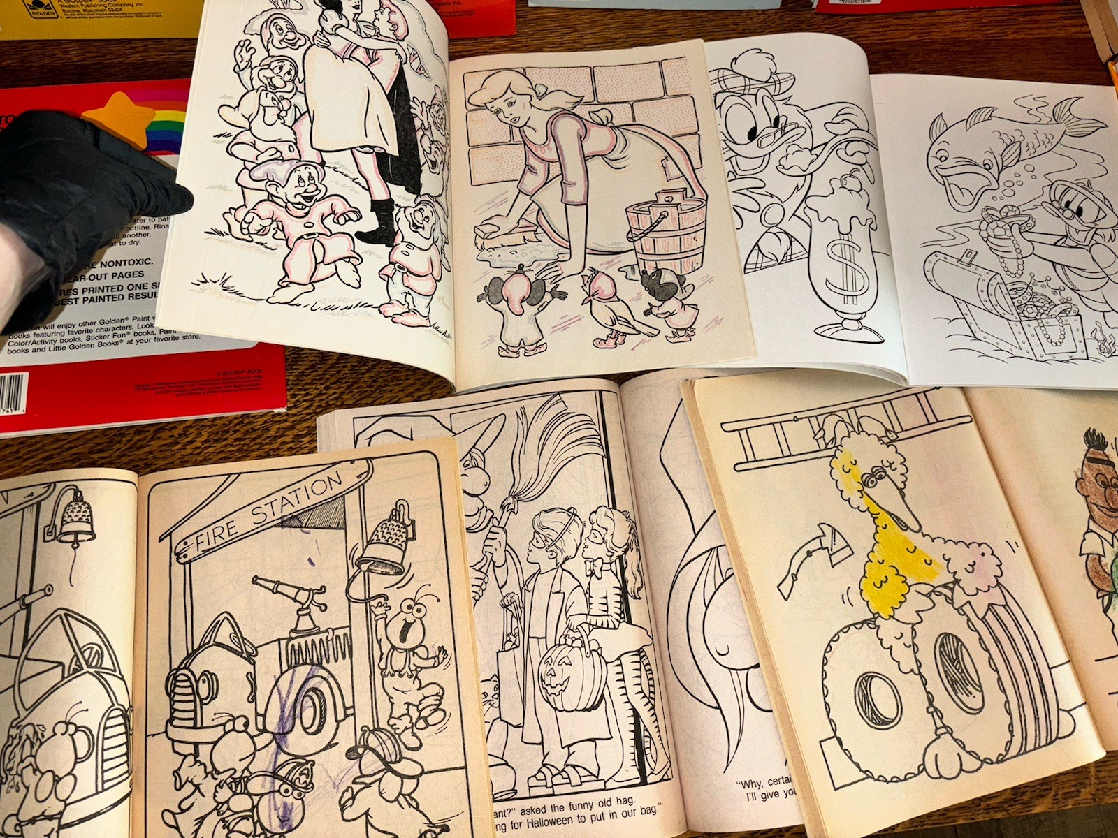 Vtg Variety Coloring Activity Stickers Creative Golden Book Lot Disney Sesame