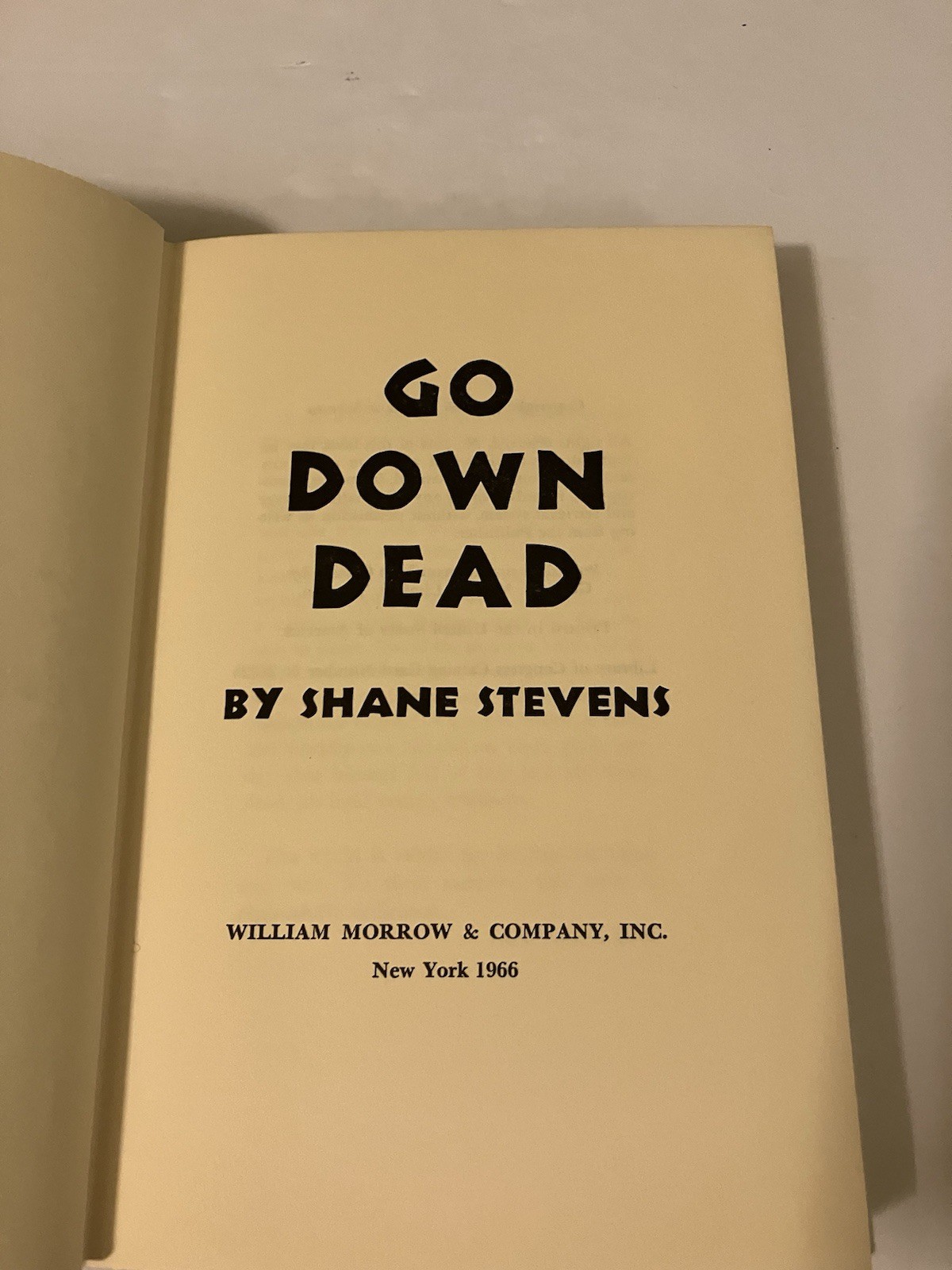 GO DOWN DEAD SHANE STEVENS 1966 HC DJ 1ST WILLIAM MORROW HARLEM GANG LIFE YOUTH
