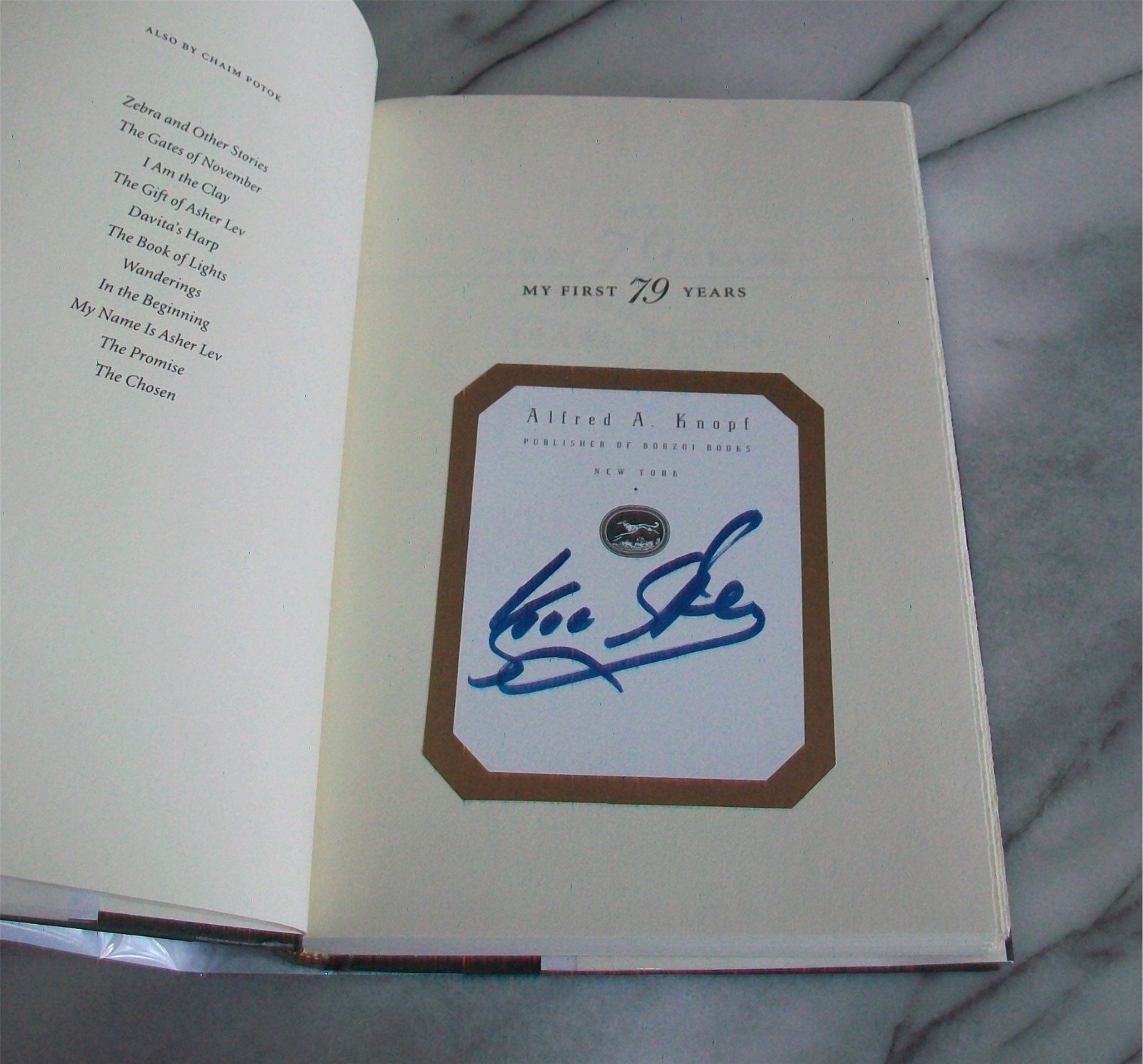 *Signed Bookplate* MY FIRST 79 YEARS Isaac Stern & Chaim Potok HC/DJ 1999 1st Ed