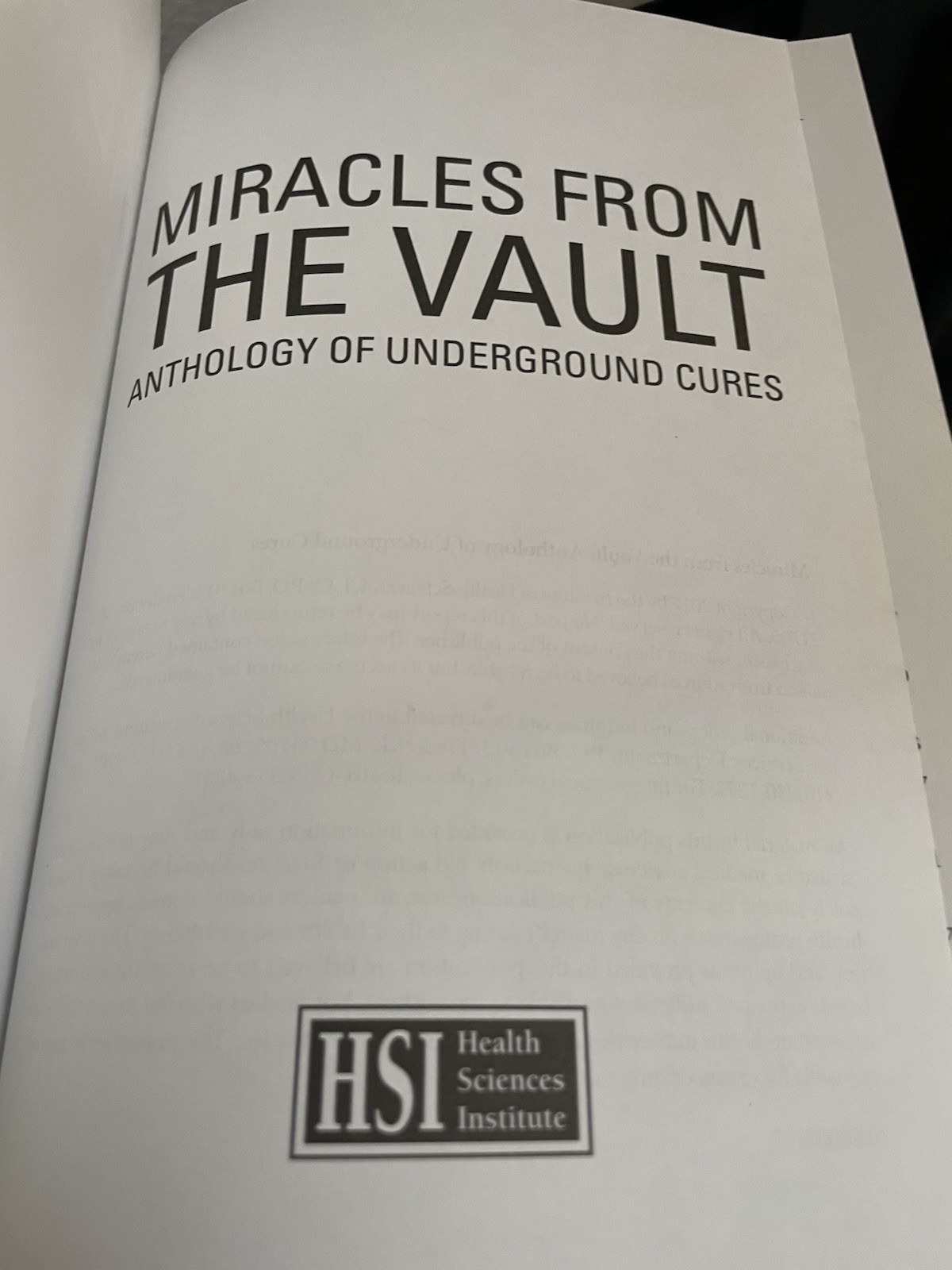 Miracles from The Vault Anthology of Underground Cures by Jenny Thompson TPB VG+