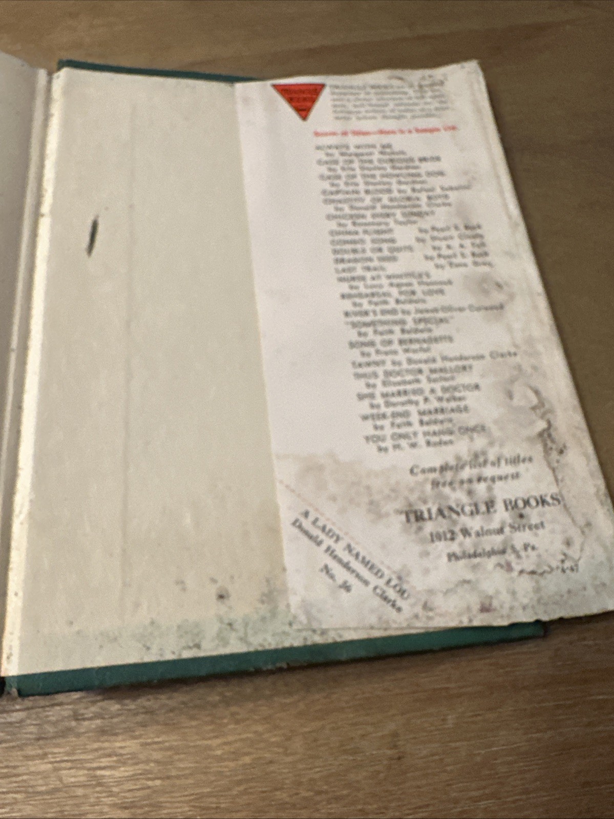 A Lady Named Lou, Donald Henderson Clarke 1946 Triangle Books With Dust Jacket