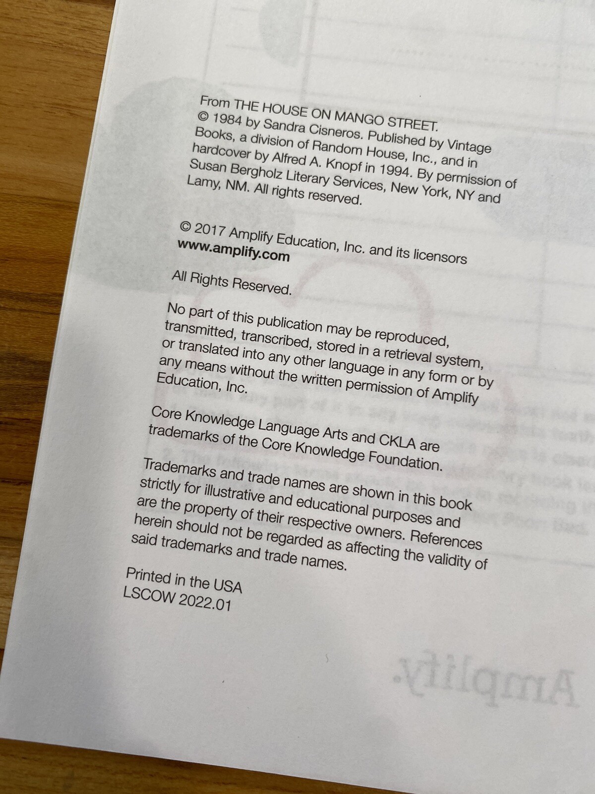 AMPLIFY Core Knowledge Language Arts Grade 4 Unit 6 Contemporary Fiction Journal