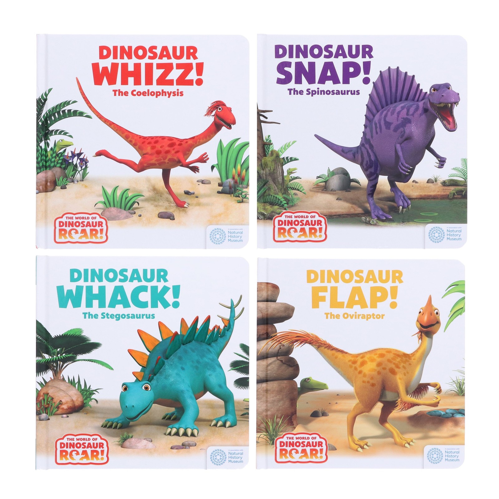 World of Dinosaur Roar 4 Board Books – Ages 3+ – By Peter Curtis & Jeanne Willis