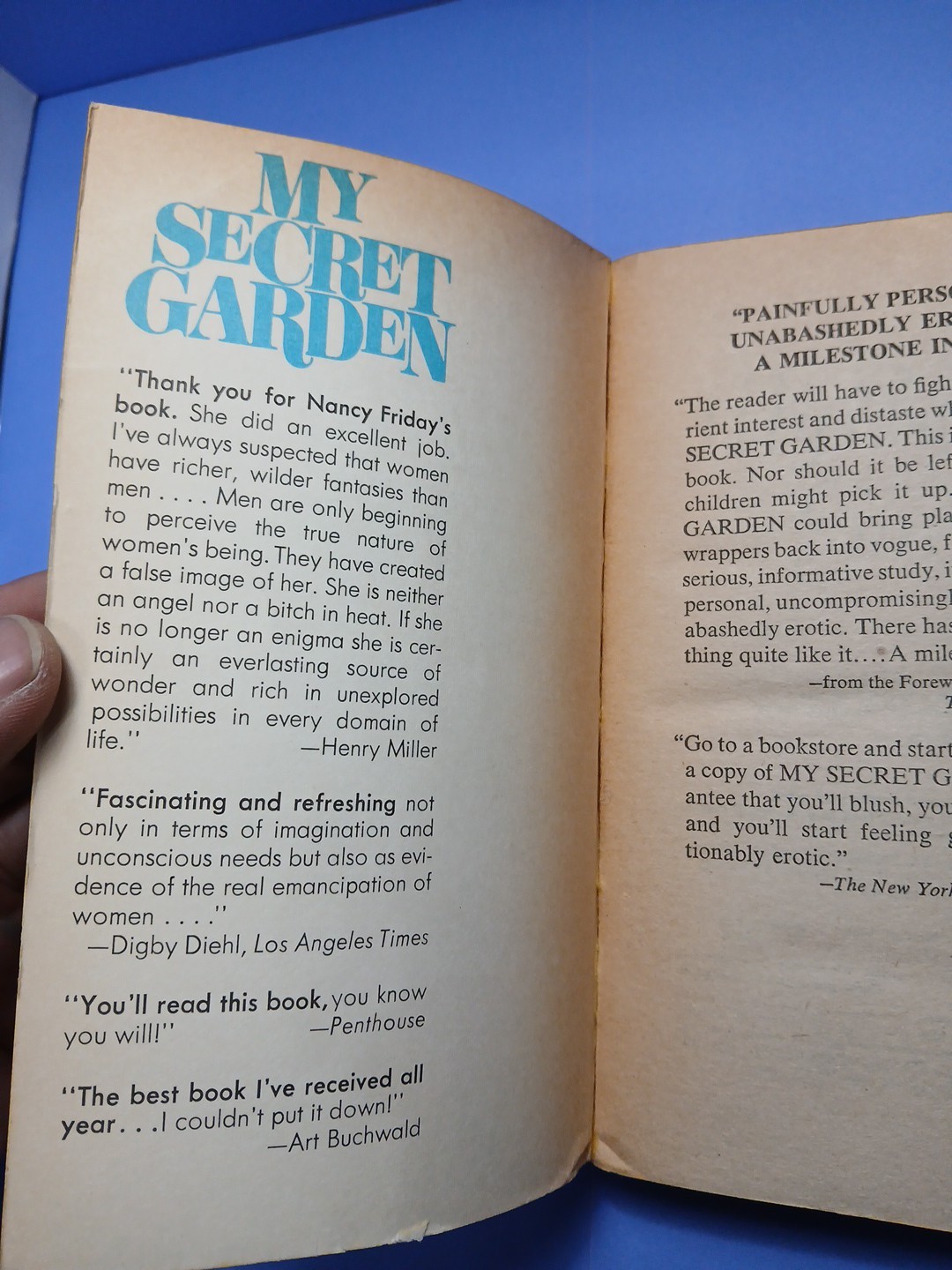 My Secret Garden by Nancy Friday ~ Women’s Sexual Fantasies Paperback