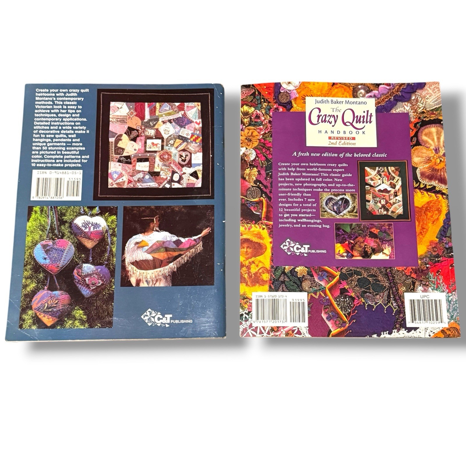 The Crazy Quilt Handbook 1st & 2nd Revised Ed. VTG By Judith Baker Montano