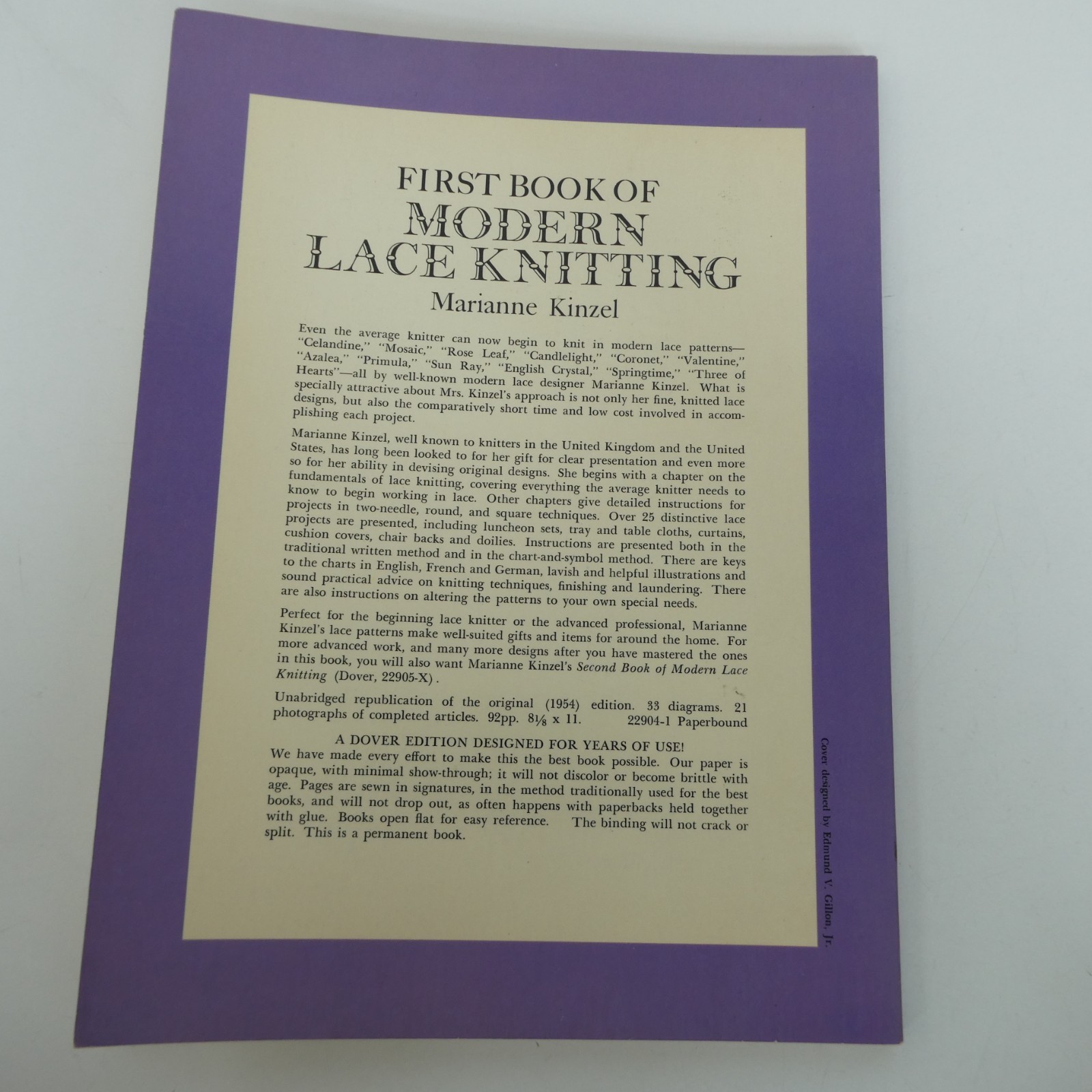 First and Second Book of Modern Lace Knitting by Marianne Kinzel 1972 Dover