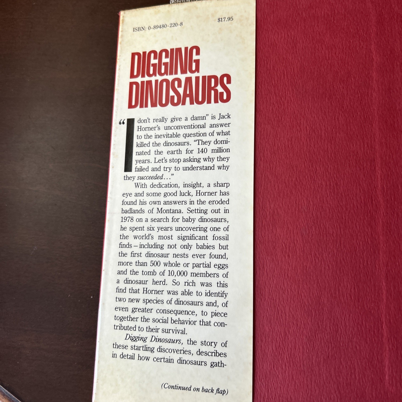 Digging Dinosaurs by James Gorman and John R. Horner (1988, 1st Edition)