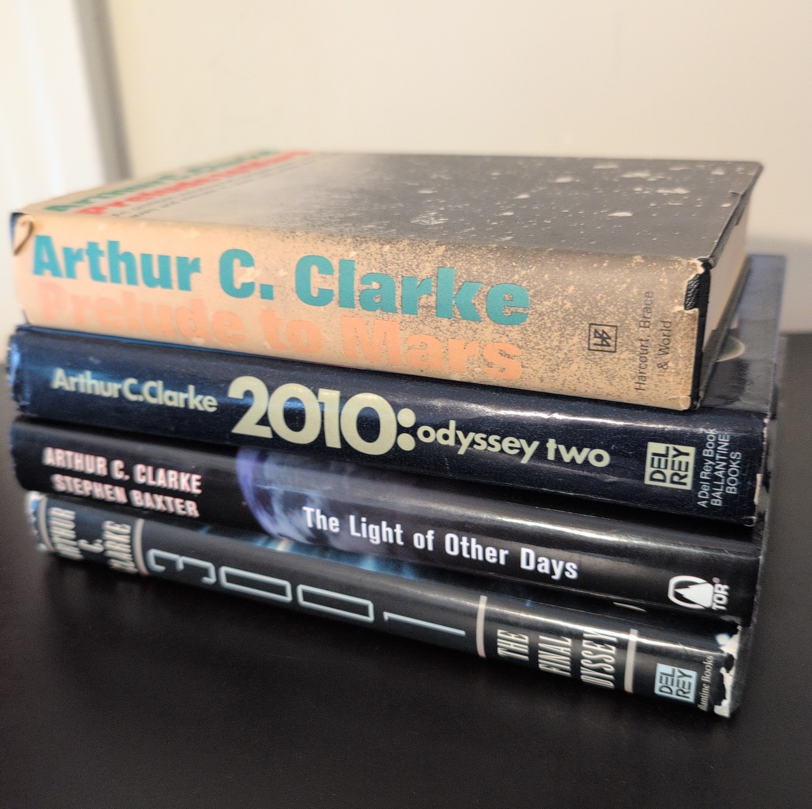 Sci-Fi Hardcover Book Lot 4 Arthur C Clarke Space Odyssey Prelude To Mars + More