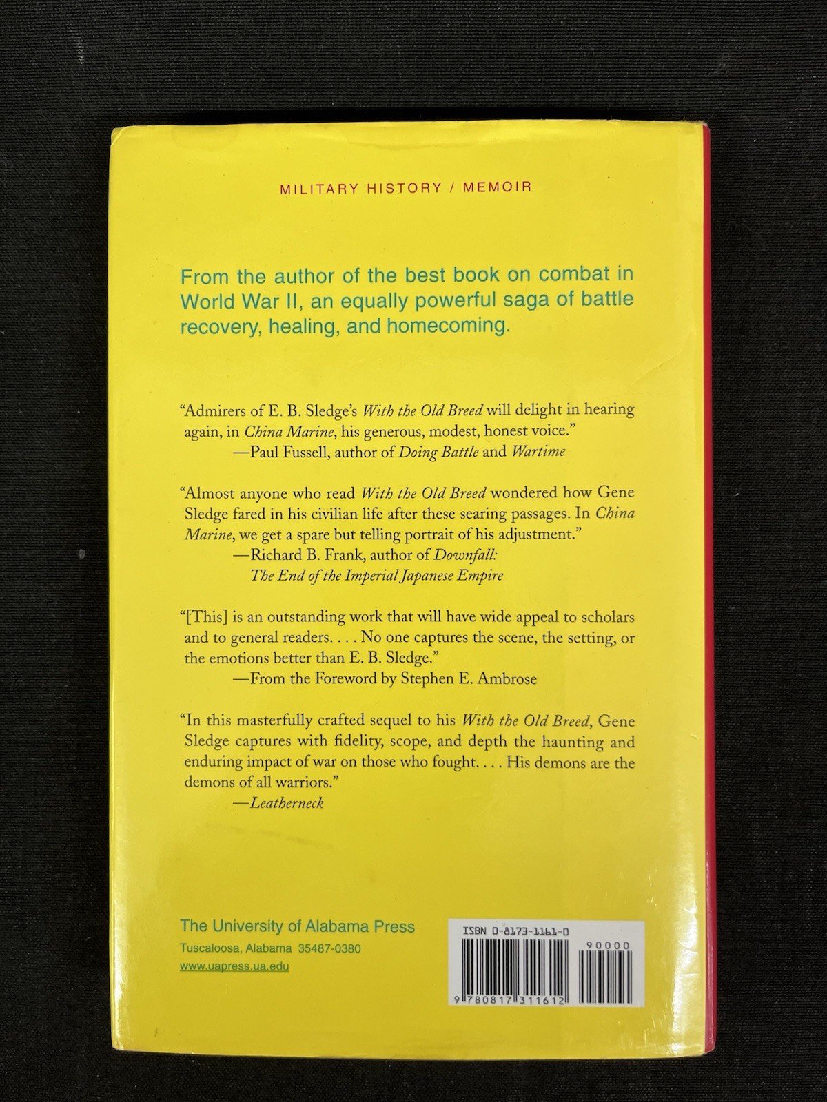China Marine by E. B. Sledge, 2002 HCDJ VG, WWII Memoir