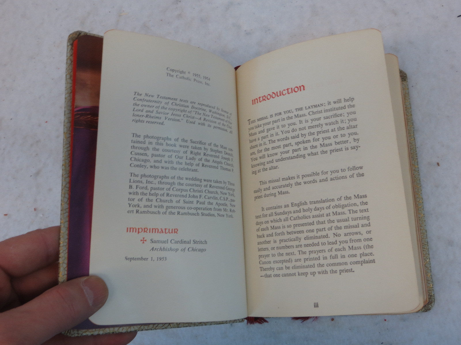 THE CATHOLIC MISSAL The Catholic Press 1959 HC
