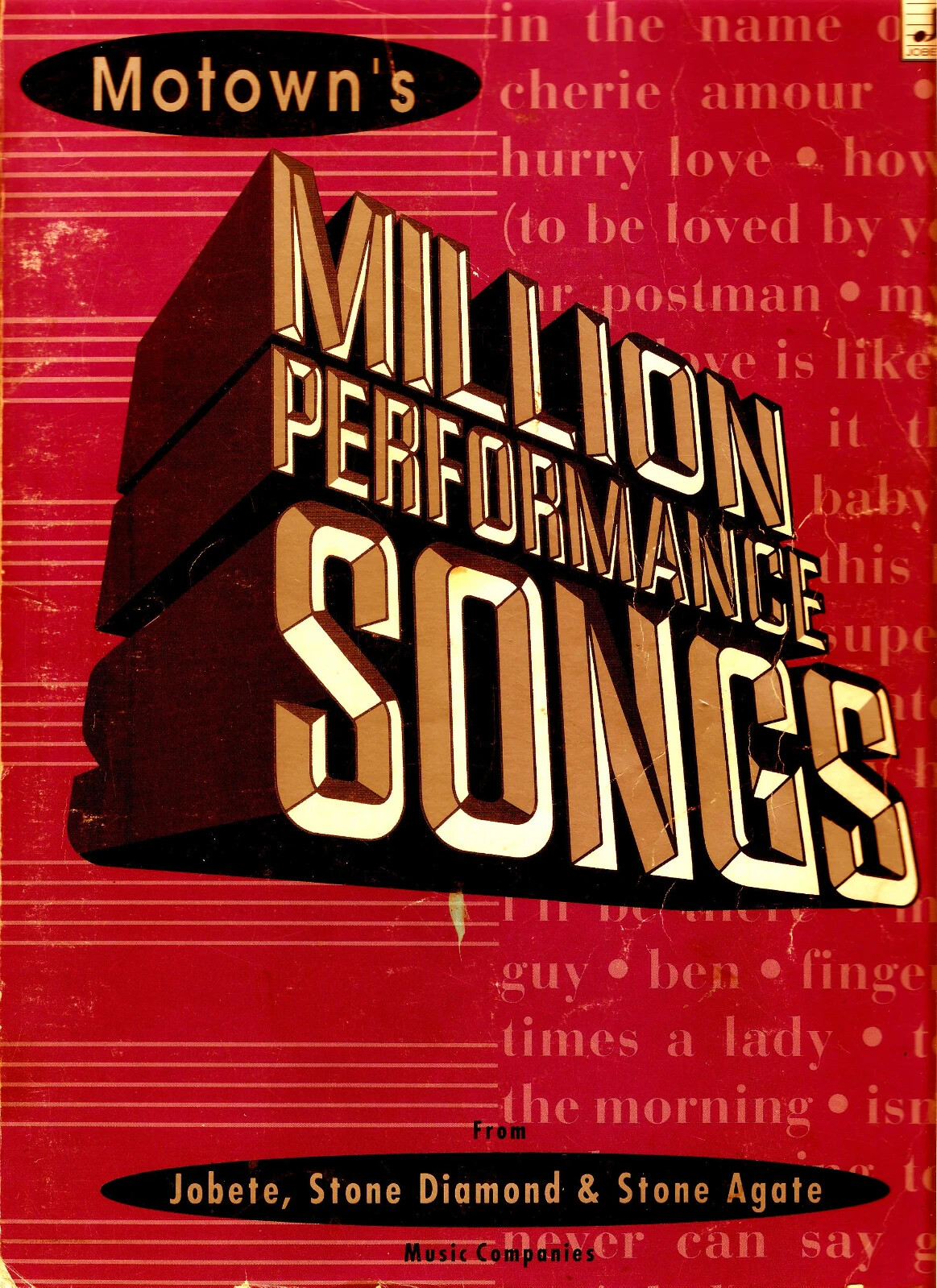 MILLION Performance Songs from Motown’s Jobete Stone Diamond & Stone Agate Music