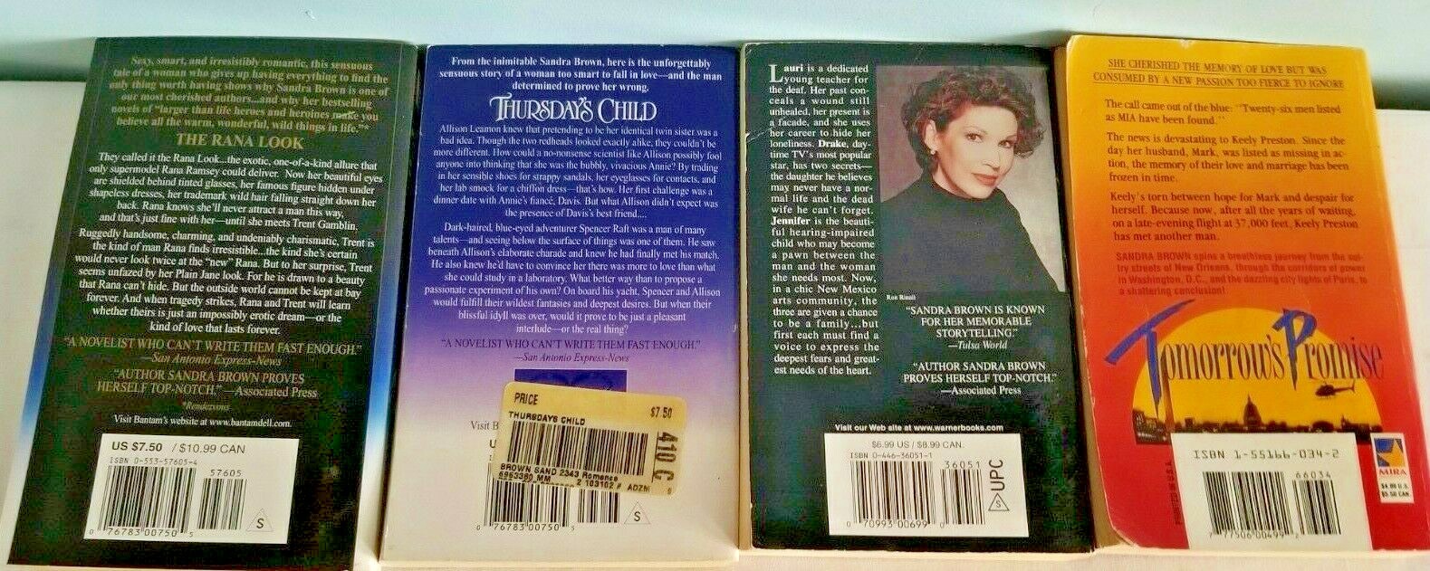 Sandra Brown Lot Of 4 MM Pbks Rana Look Thursday’s Child Eloquent Silence Tomorr