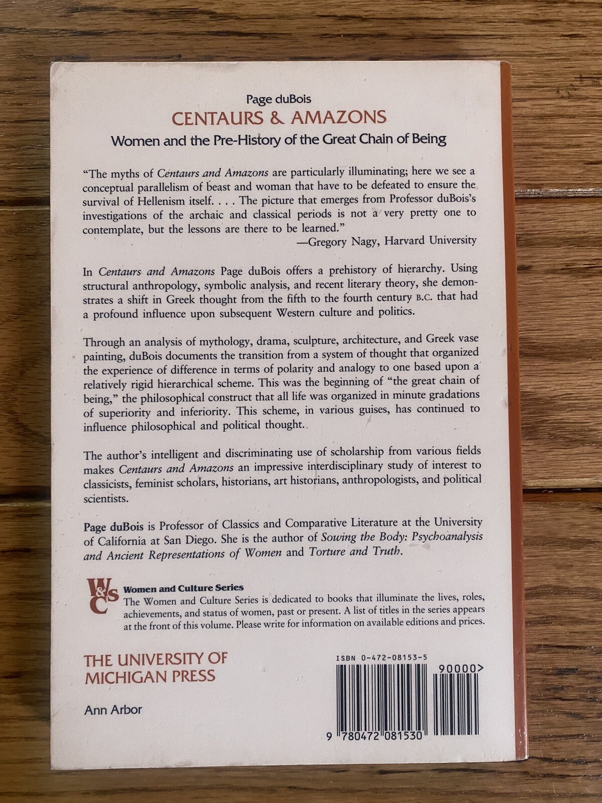 Centaurs and Amazons Women and the Pre-History Great Chain of Being/ duBois