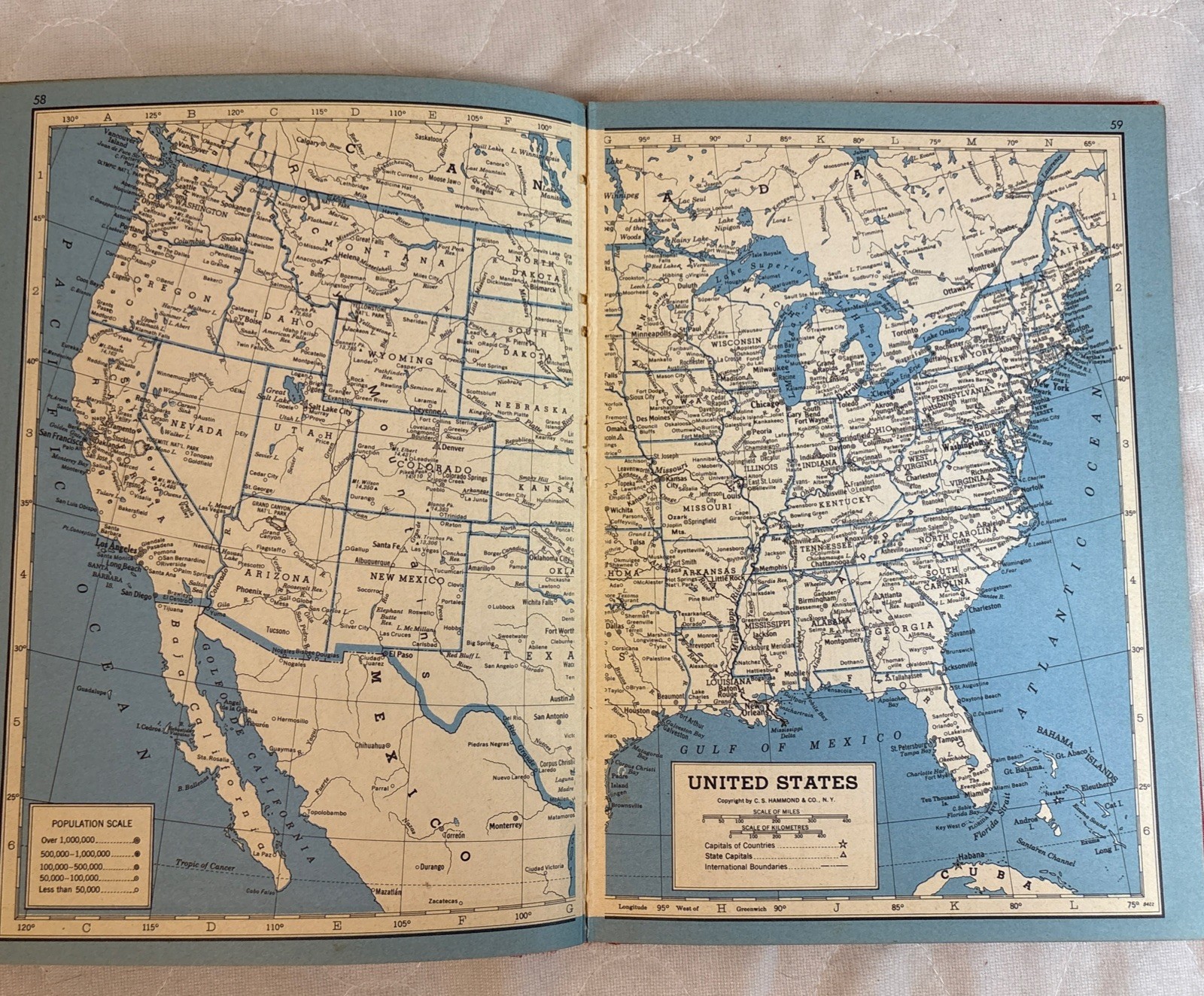 1953 Replogle World Atlas New Census Edition Hardcover