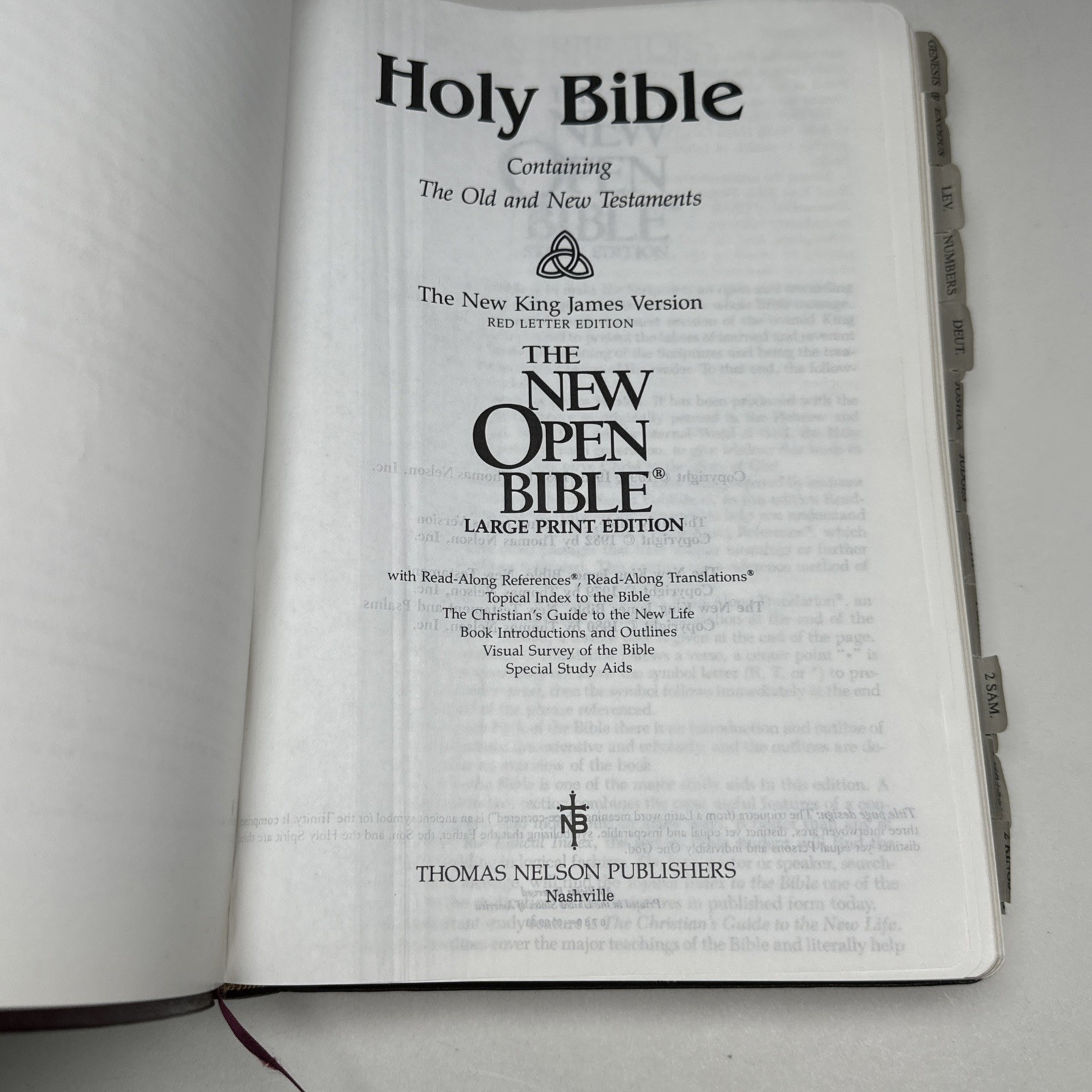 The New Open Bible NKJV Large Print Nelson New King James Bonded Leather