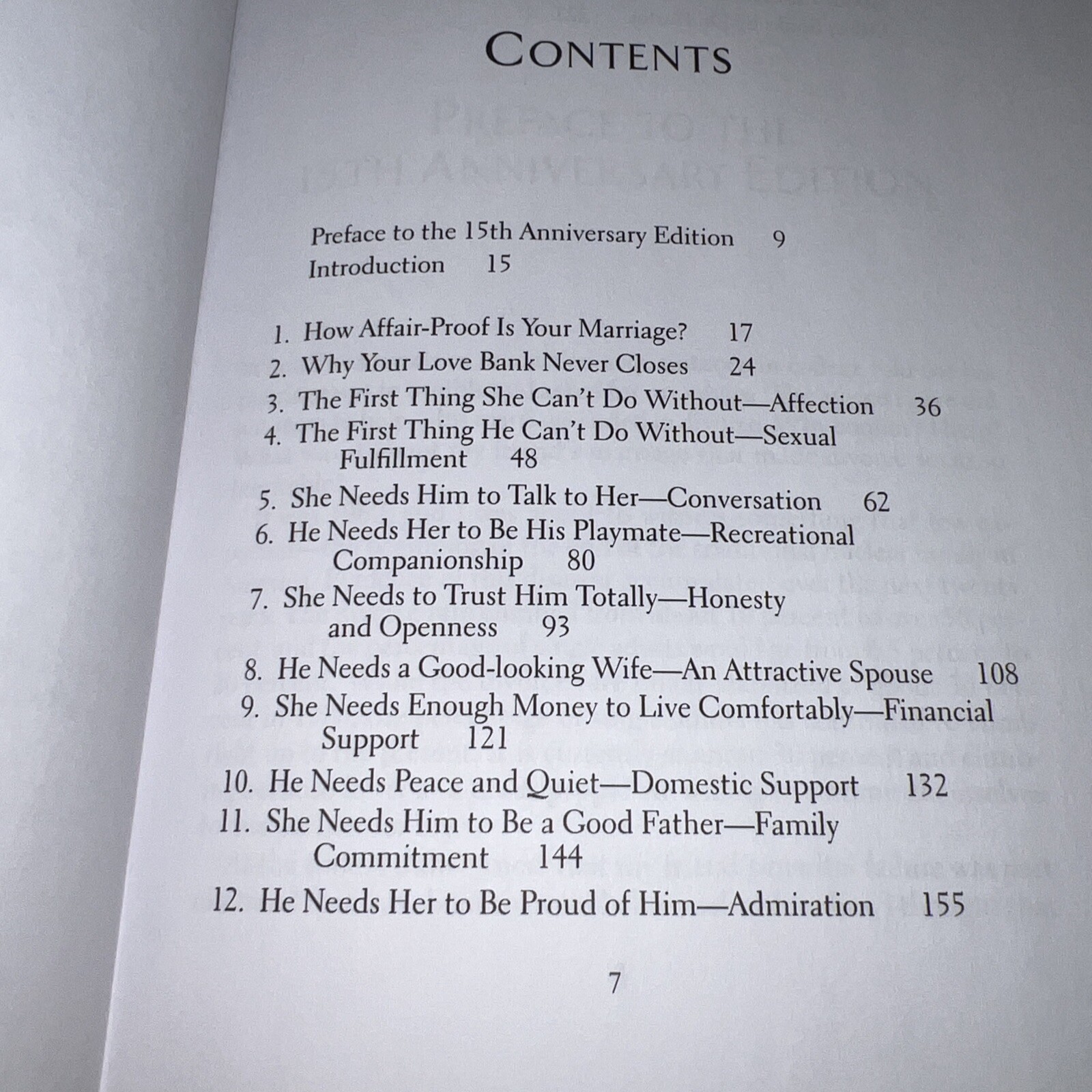 His Needs, Her Needs: Building an Affair 2009