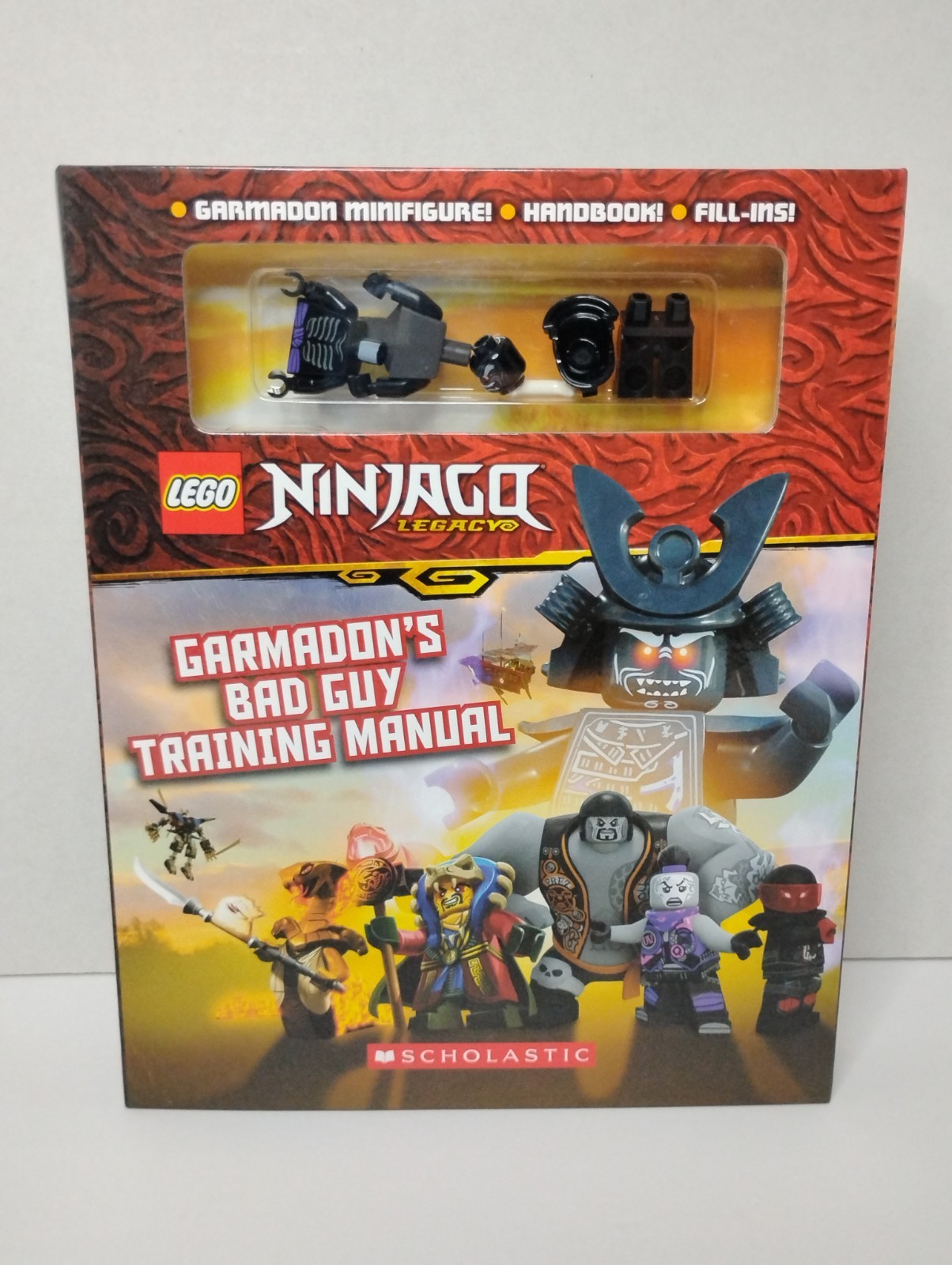 LEGO Ninjago: Hardcover Garmadon’s Bad Guy Training Manual With Minifigure NOS