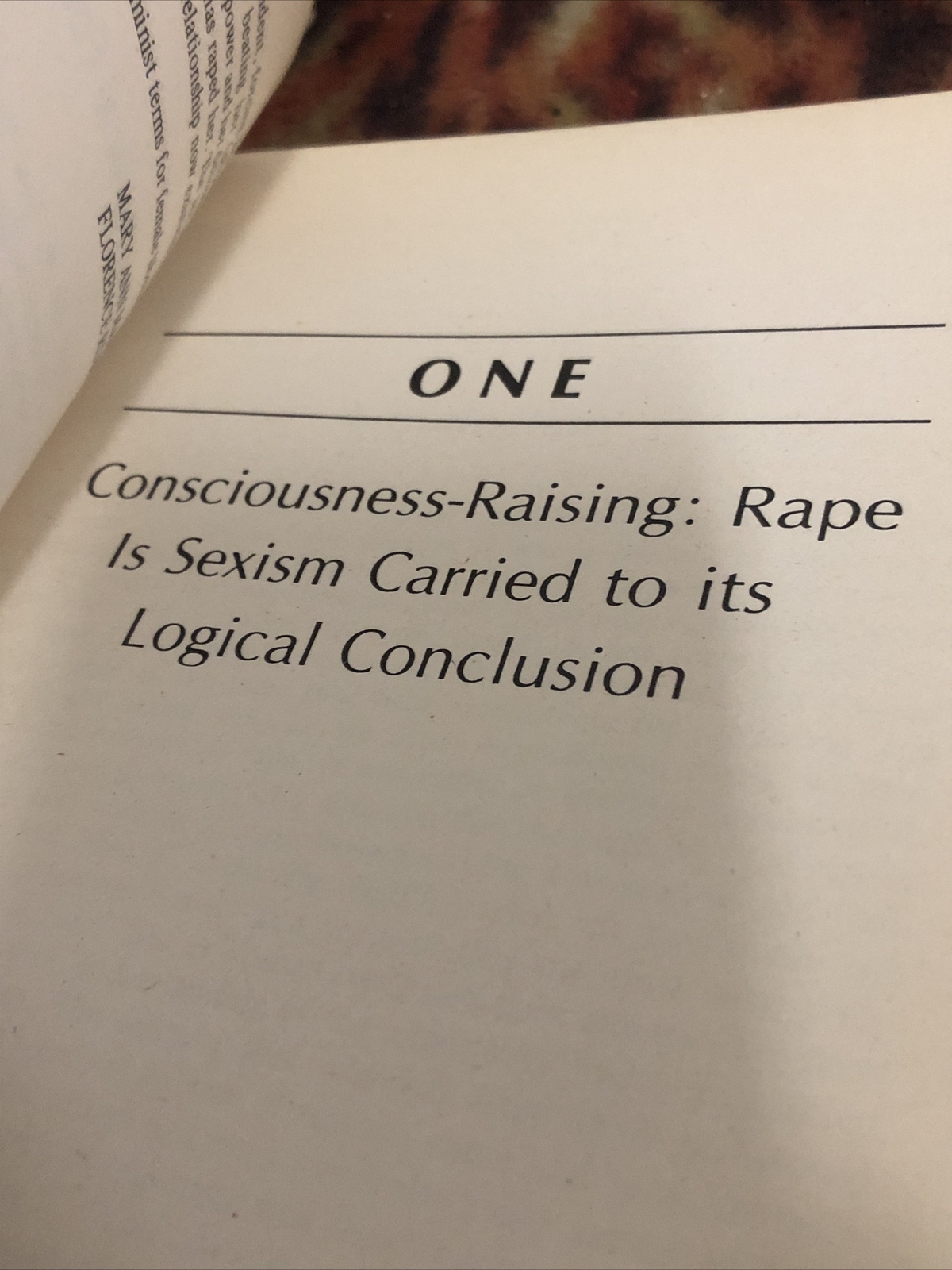 Rape The First Sourcebook for Women By New York Radical Feminists 1st Edition