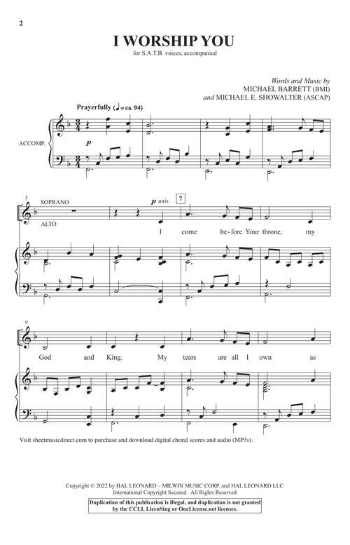 I Worship You SATB Michael Barrett