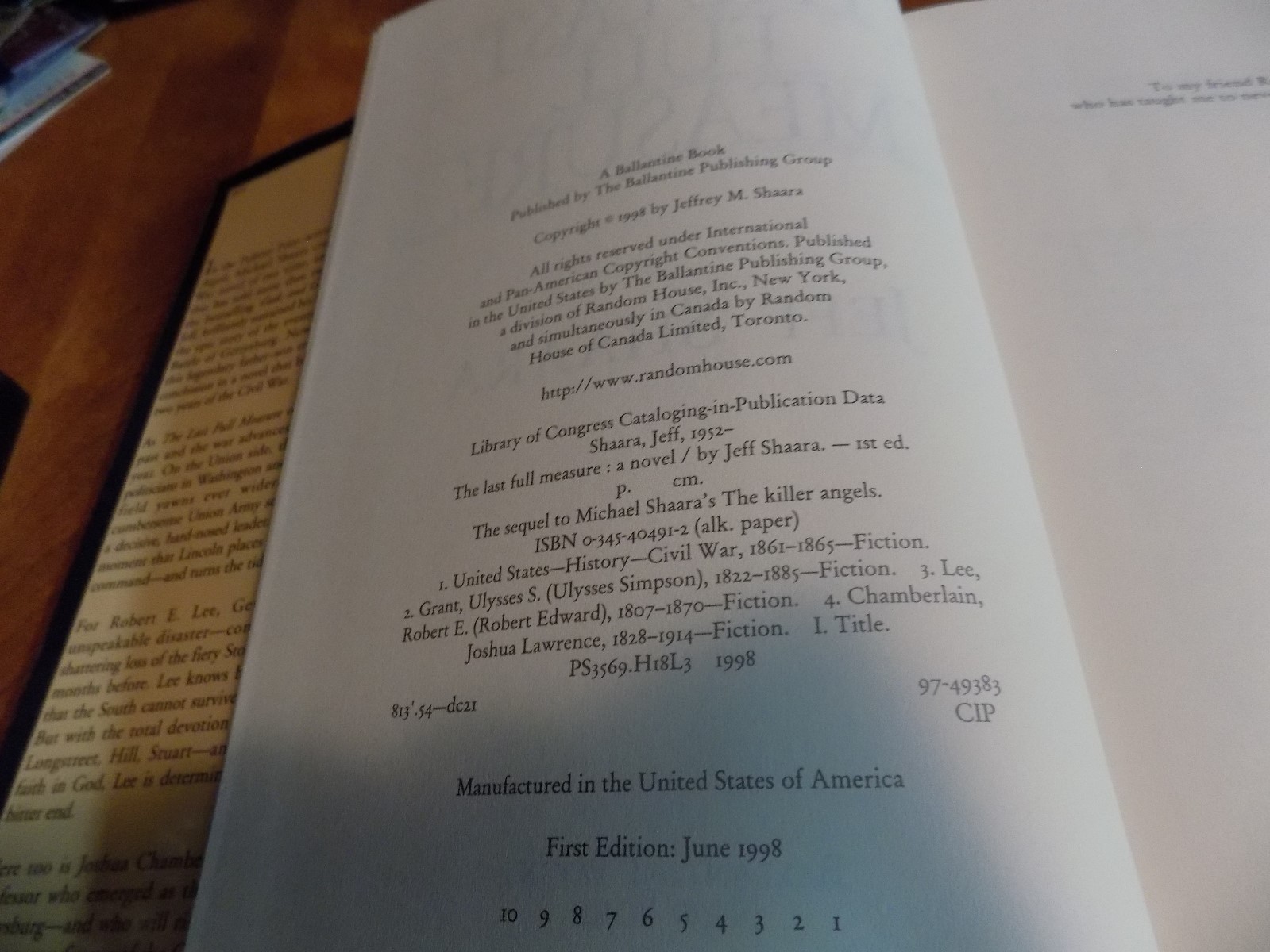 THE LAST FULL MEASURE Civil War Novel Jeff Shaara General Lee Grant Battles Book