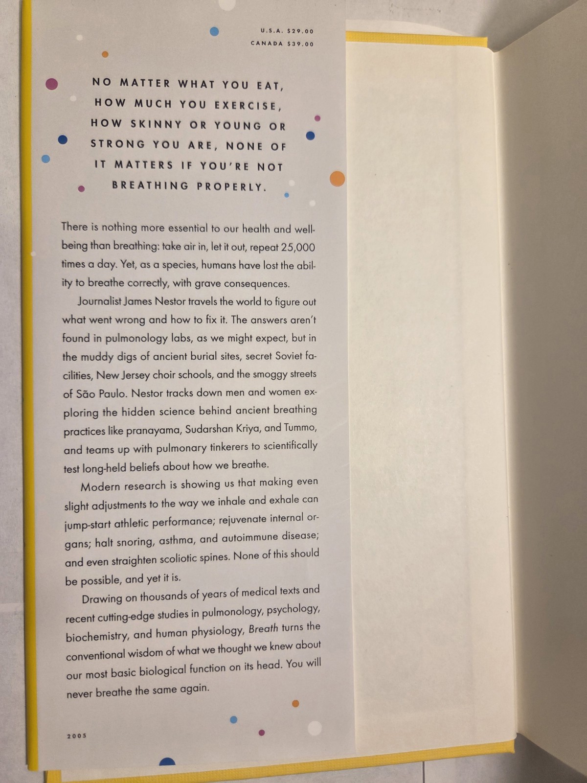 Breath: The New Science of a Lost Art – James Nestor (HC) VERY GOOD Clean Copy