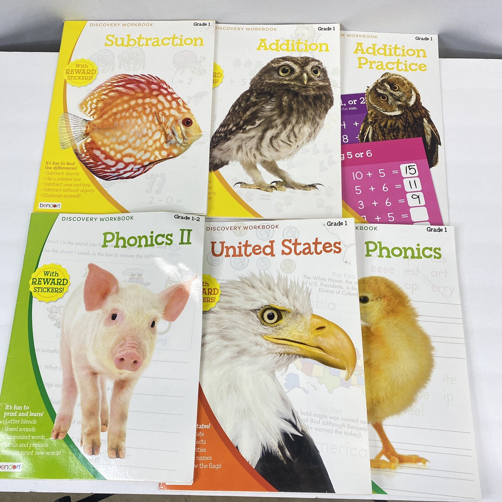Discovery Workbook Lot Addition Subtraction Phonics Study Pre K – Grade 1 Bonus