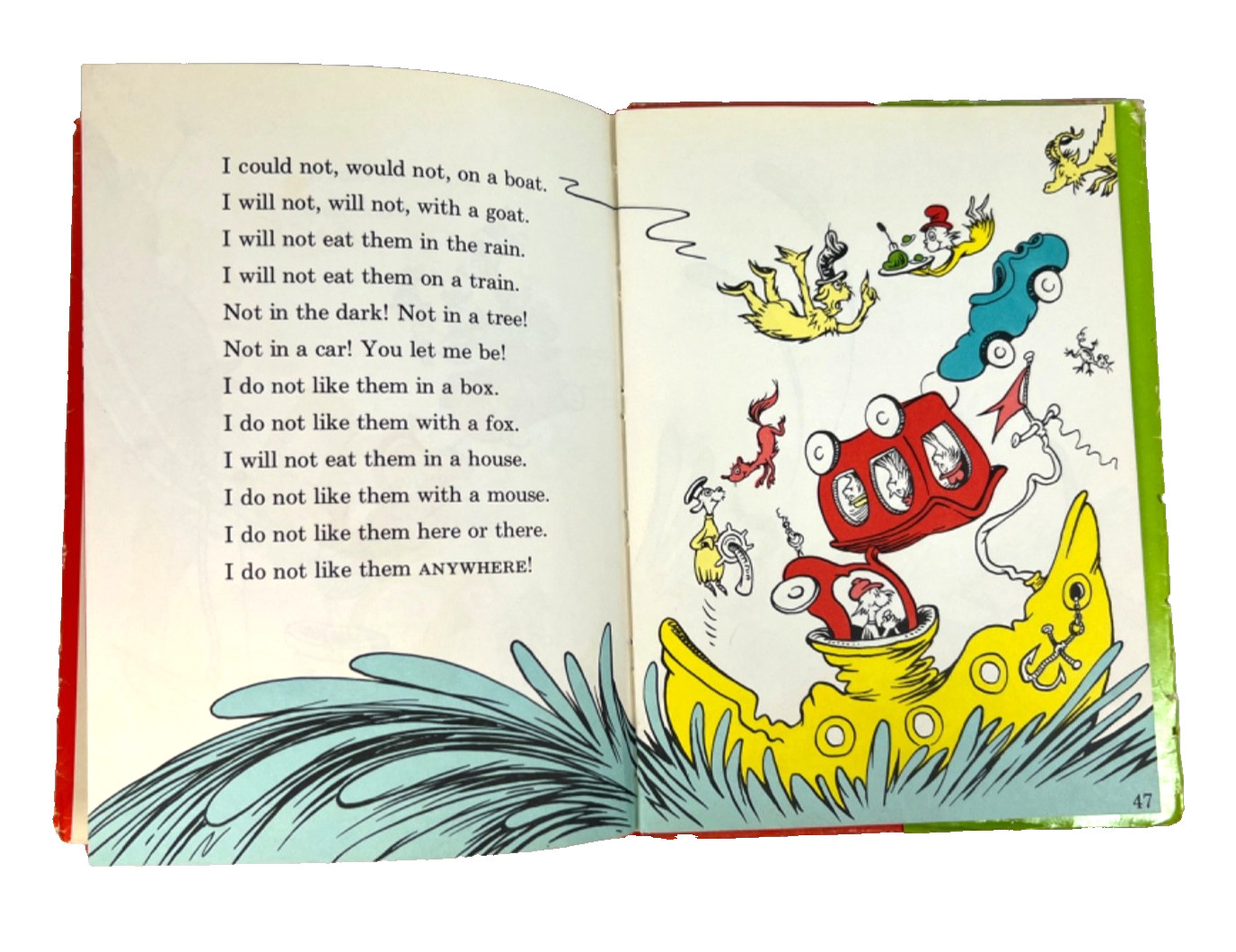 GREEN EGGS AND HAM Dr. Seuss Hardcover Book/Jacket 1960 First Edition 62 Pages