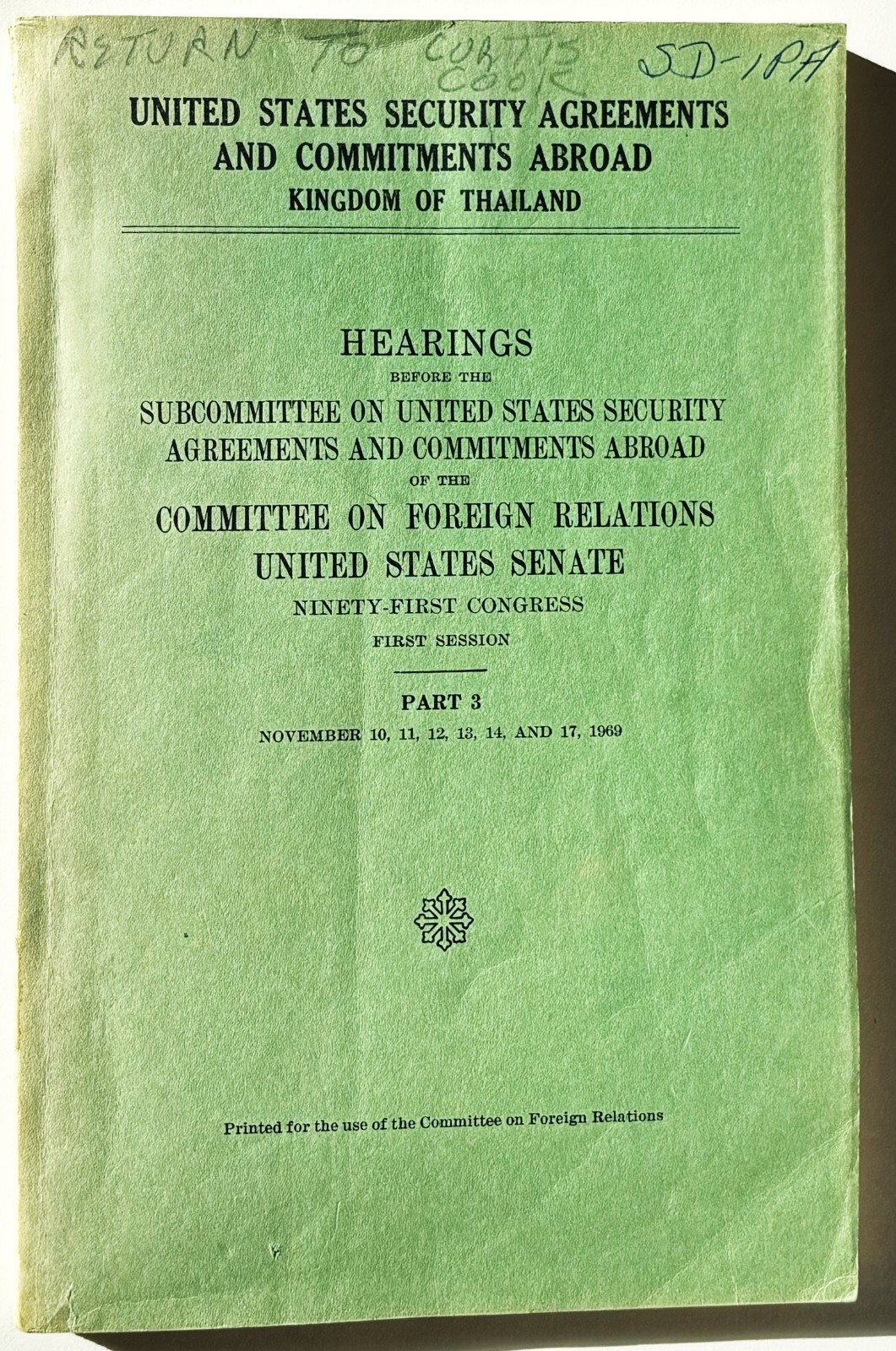 Congressional Subcommittee Hearings and Reports – Vietnam/Indochina
