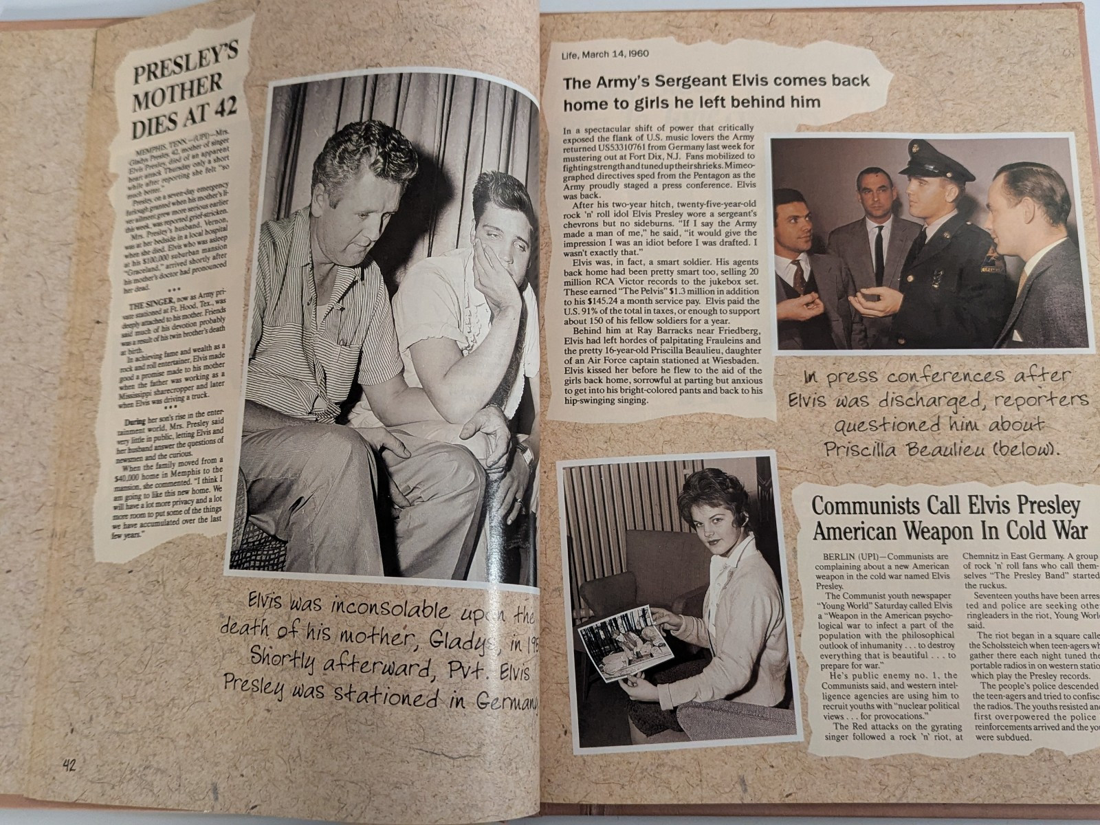 1998 ELVIS PRESLEY Album Hardcover Book 92 Pages History from 50’s 60’s & 70’s