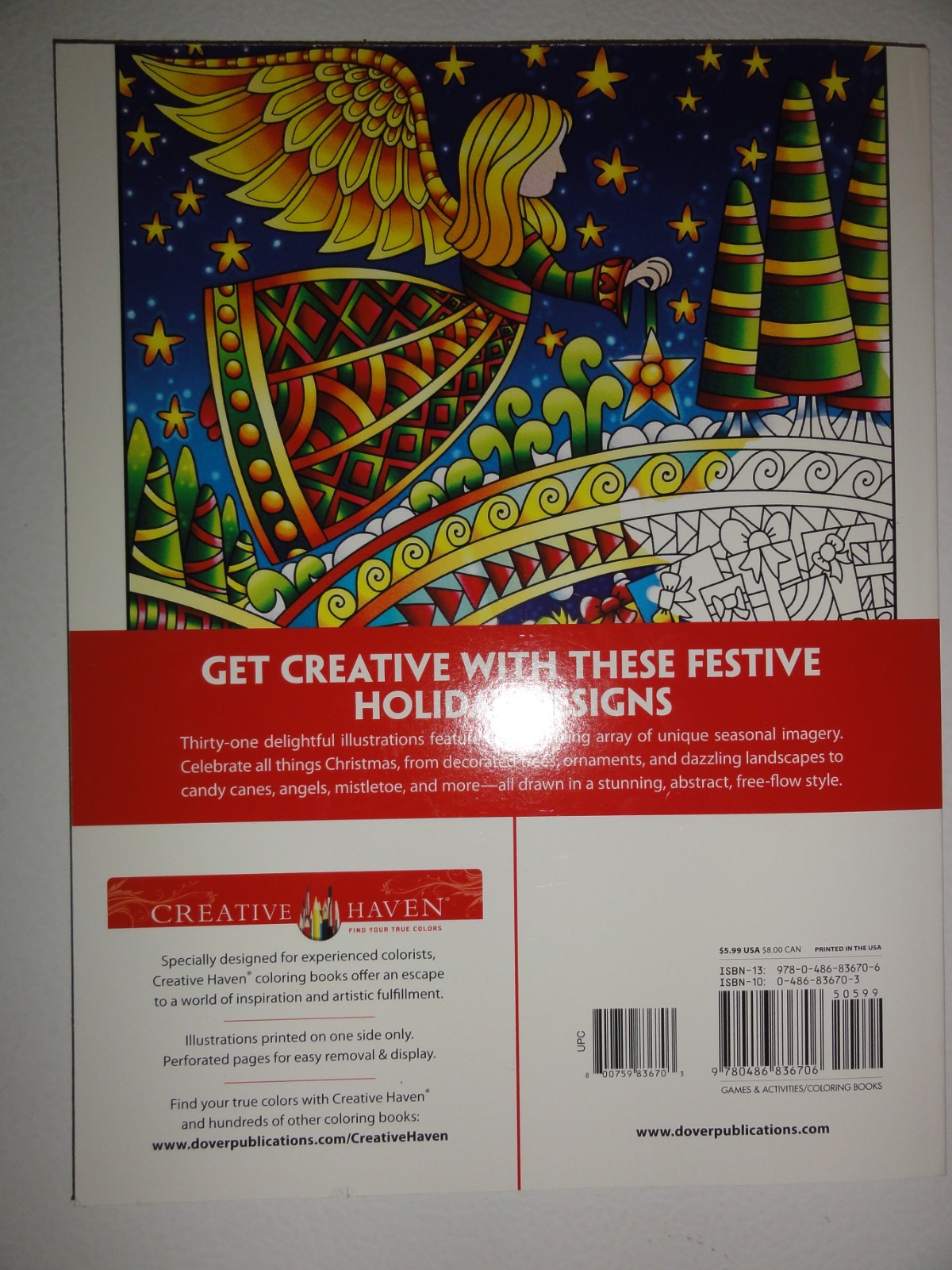 LOT 8 “CHRISTMAS” THEME COLORING BOOKS BY CREATIVE HAVEN/DOVER, NEW! $51 VALUE!