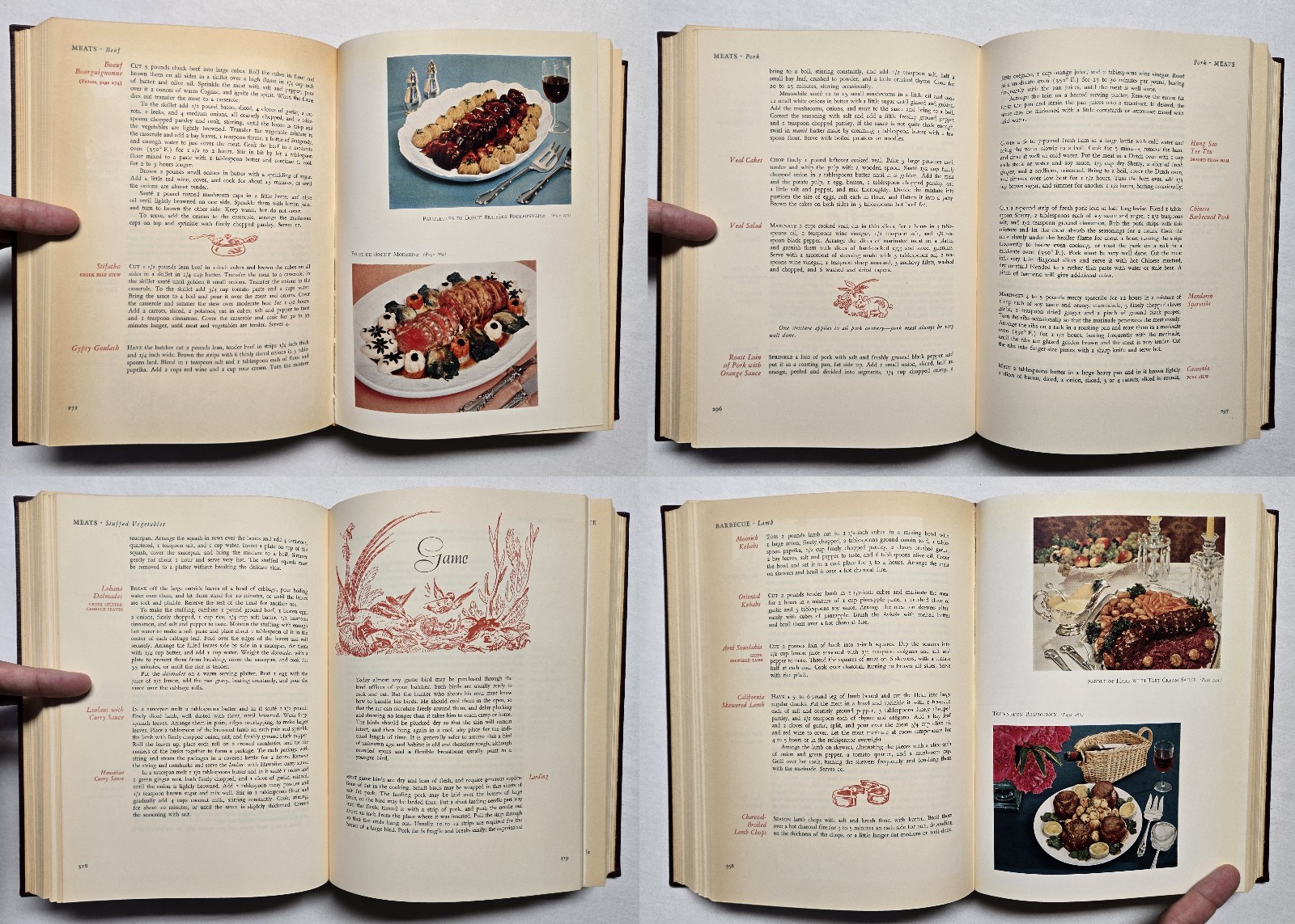The Gourmet Cookbook Volume 1 & 2 HC Vintage Set of 2 Books