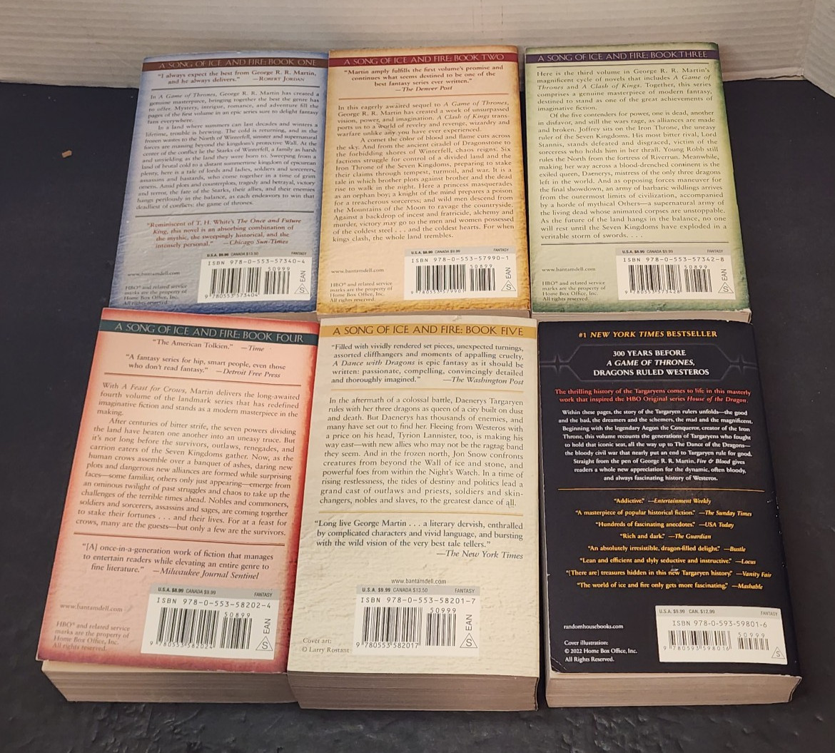 A Song of Ice and Fire Trade Paperback 6 Book Set by George R.R. Martin Lot of 6
