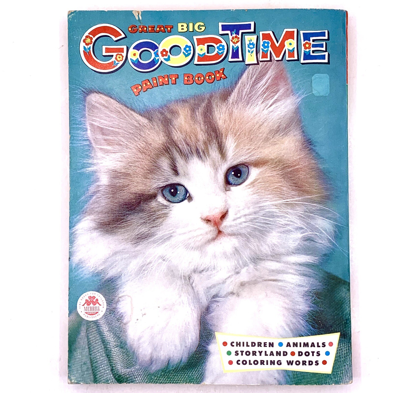 Vintage Coloring Book 1959 Merrill Good Time Paint Book Used 10 of 250 Pages
