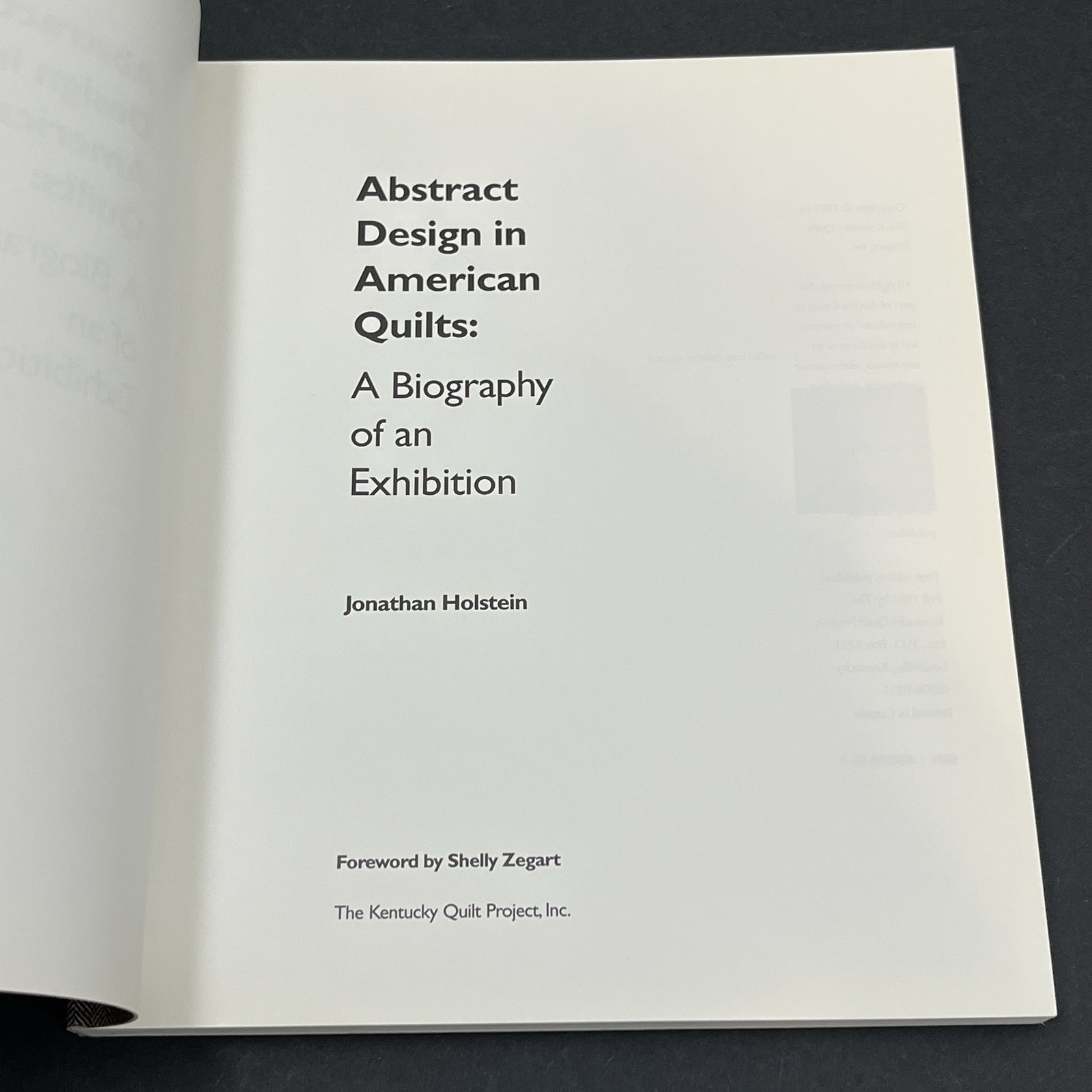 Abstract Design in American Quilts Book J. Holstein Kentucky Quilt 1991 1st ed