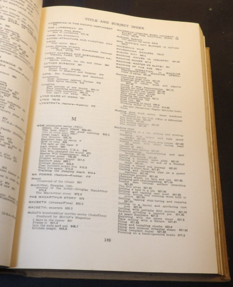 Scarce 1953 Educational Film Guide-Record of 11,000 Educational Films Archived