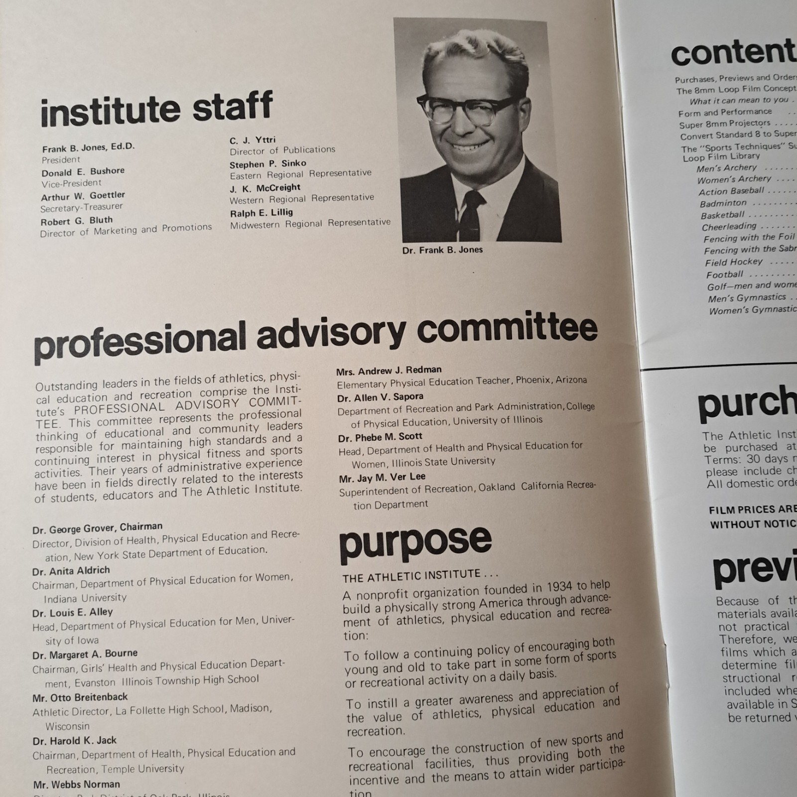 Athletic Institute Chicago 1971 Catalog Audio Visual Instructional Aids Sports